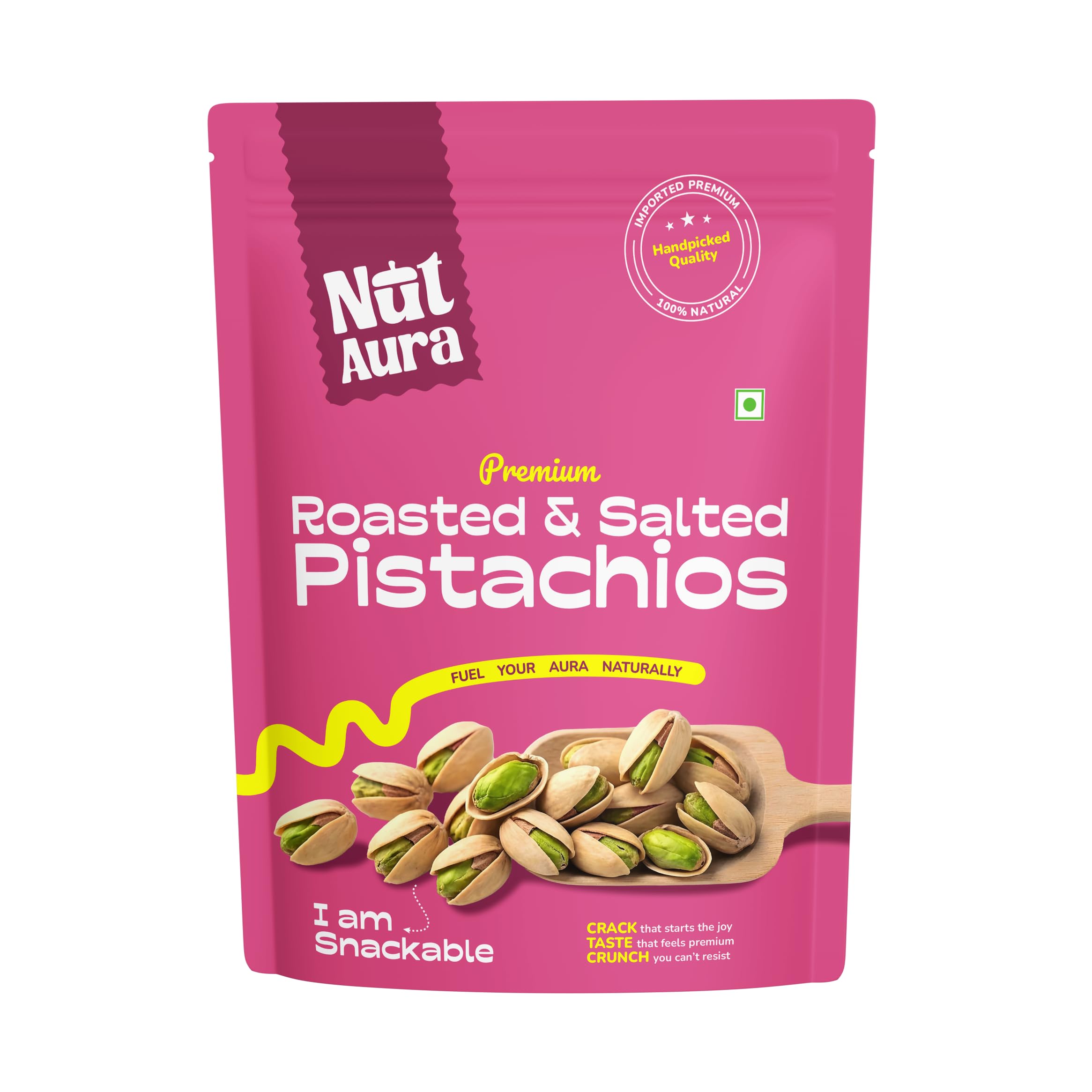 Nut Aura 200 gms Pistachios Roasted & Salted | Savory crunchy snack | Premium roasted pista | Rich in protein & flavour | Ideal for snacking, festive gifting