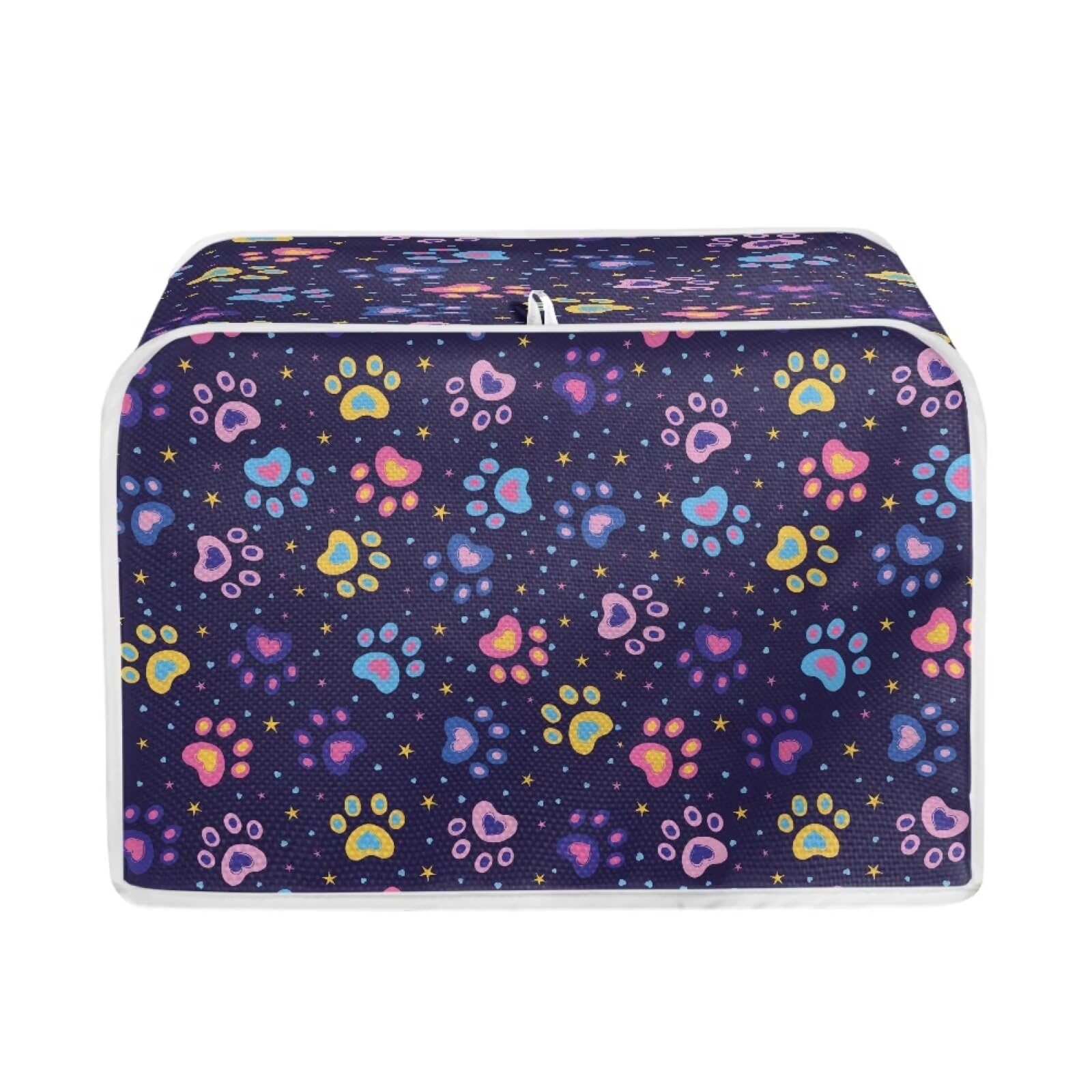 Hechitok Toaster Cover Colorful Dog Paws Decor Toaster Cover Bread Toaster Oven Dustproof Cover Kitchen Small Appliance Cover Kitchen Broiler Appliance Organizer Bag
