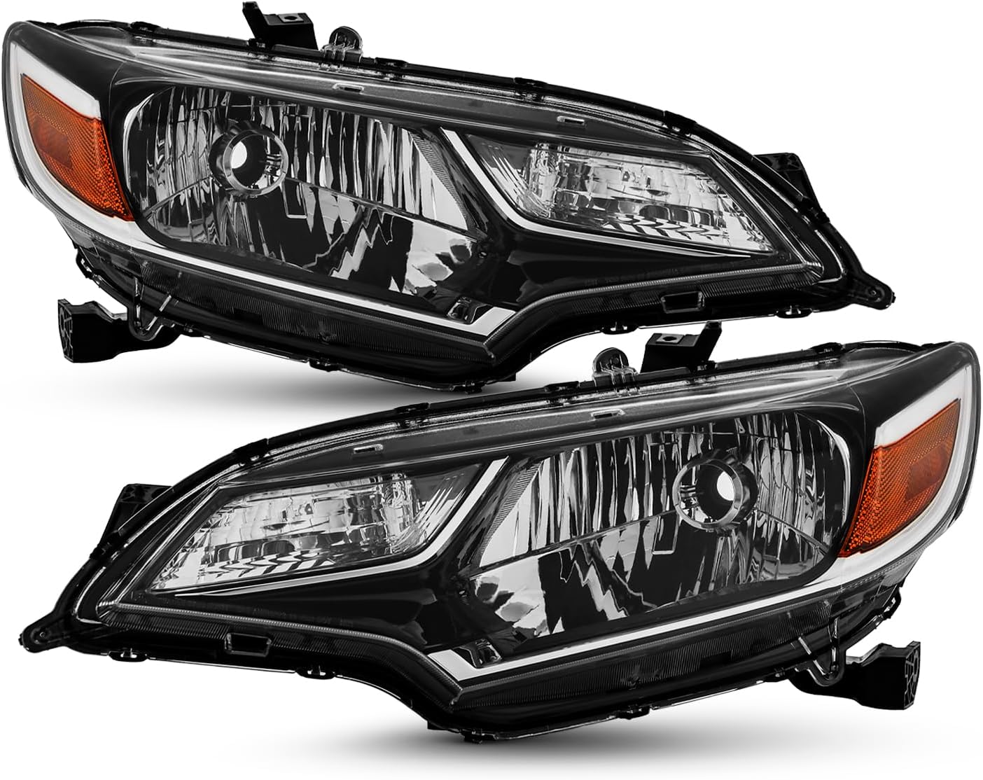 AKKON - Fit 2018 2019 2020 Honda Fit OE Style Halogen Type Headlight Headlamp Assembly Direct Replacement Driver Left Side Black Easy Installation
