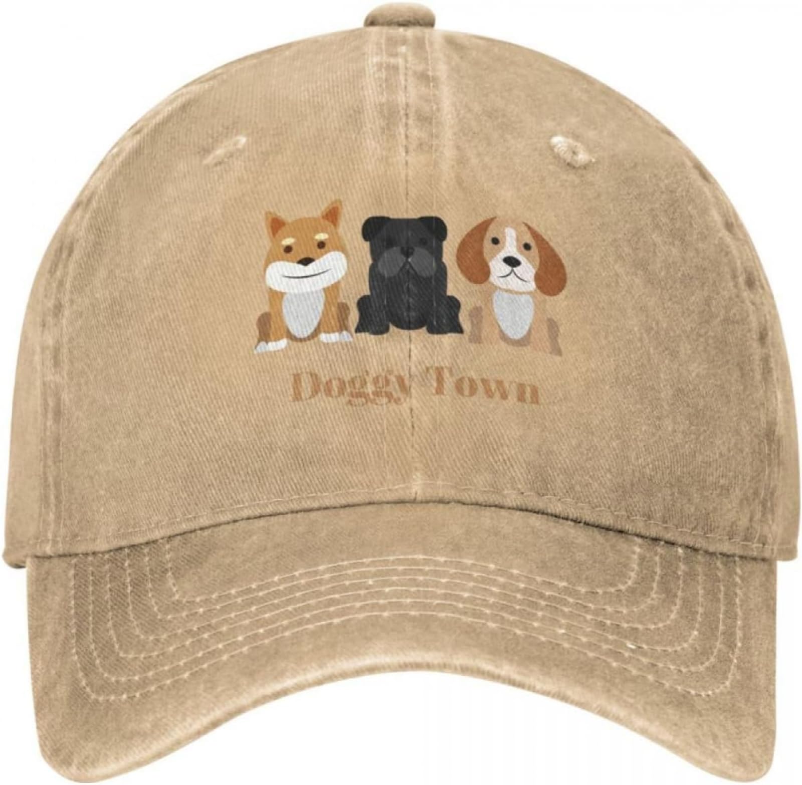 Teysha Unisex Color Baseball Cap Snapback Sun Hat Dog Lovers, Pets, Cute Dogs, Doggy Town Cowboy Hat Sun Cap Foam Party Hats Trucker Hat Trucker Cap Golf Hat Women Men's Gift For Men Women