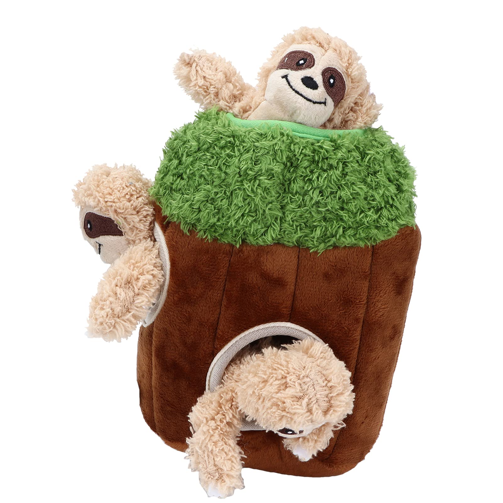 Tnfeeon Dog Squeaky Toy, Plush Squirrel Trunk Toys, Interactive Puzzle Chew for Dogs 7.4x5.9x3.1in, for Hide and Seek Games
