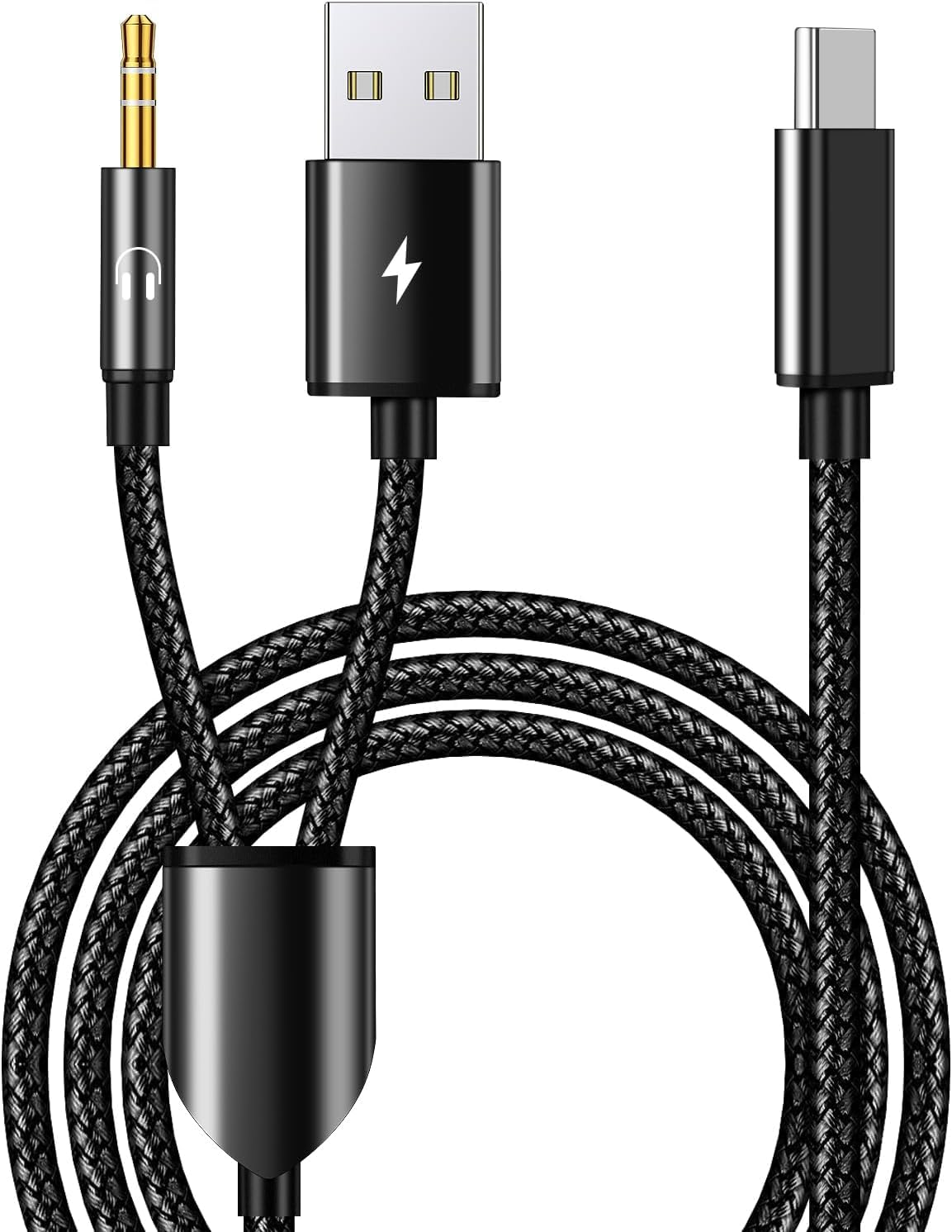 USB-C-auf-3,5-mm-AUX-Audiokabel mit Ladung, 2-in-1-USB-C-auf-3,5-mm-Auto-Stereo-Headset-Audiokabel mit PD 18 W Ladung, kompatibel mit iPhone 16/15, Samsung Galaxy S24/S23/S23+/S22, Google Pixel 8 7