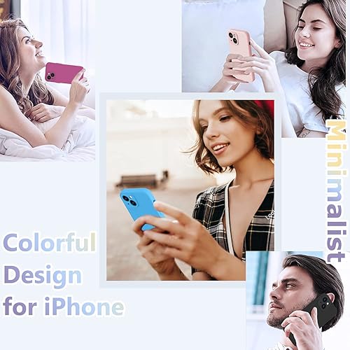 Miniatura 7 de BossKiss Funda compatible con iPhone 13, silicona líquida de alta calidad tacto aterciopelado 2 protectores de pantalla de vidrio templado 9H,