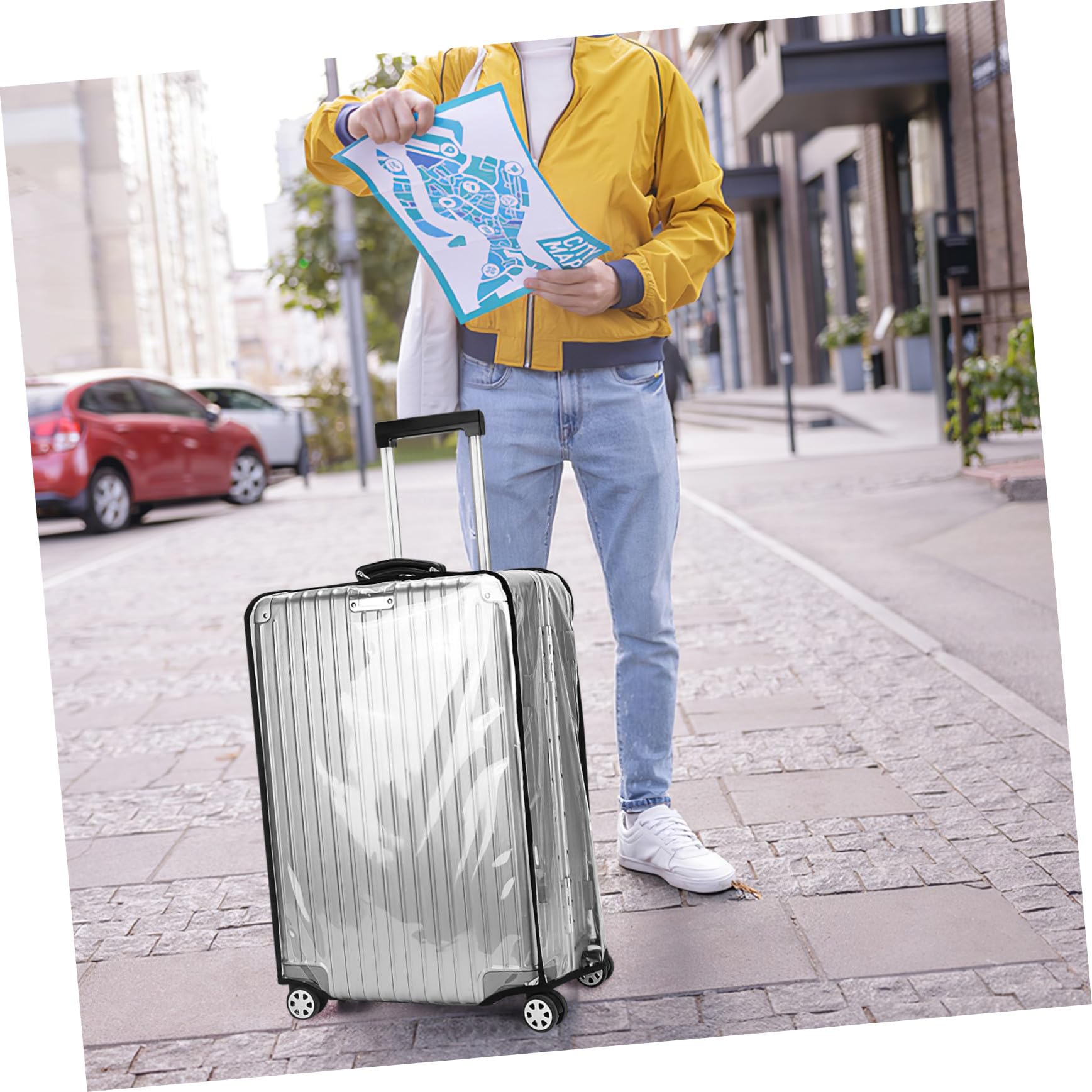 BESPORTBLE 2pezzi Coperture Protettive Trasparenti per Valigie in Pvc da Protezione per Bagagli da Viaggio per Coperture per Valigie
