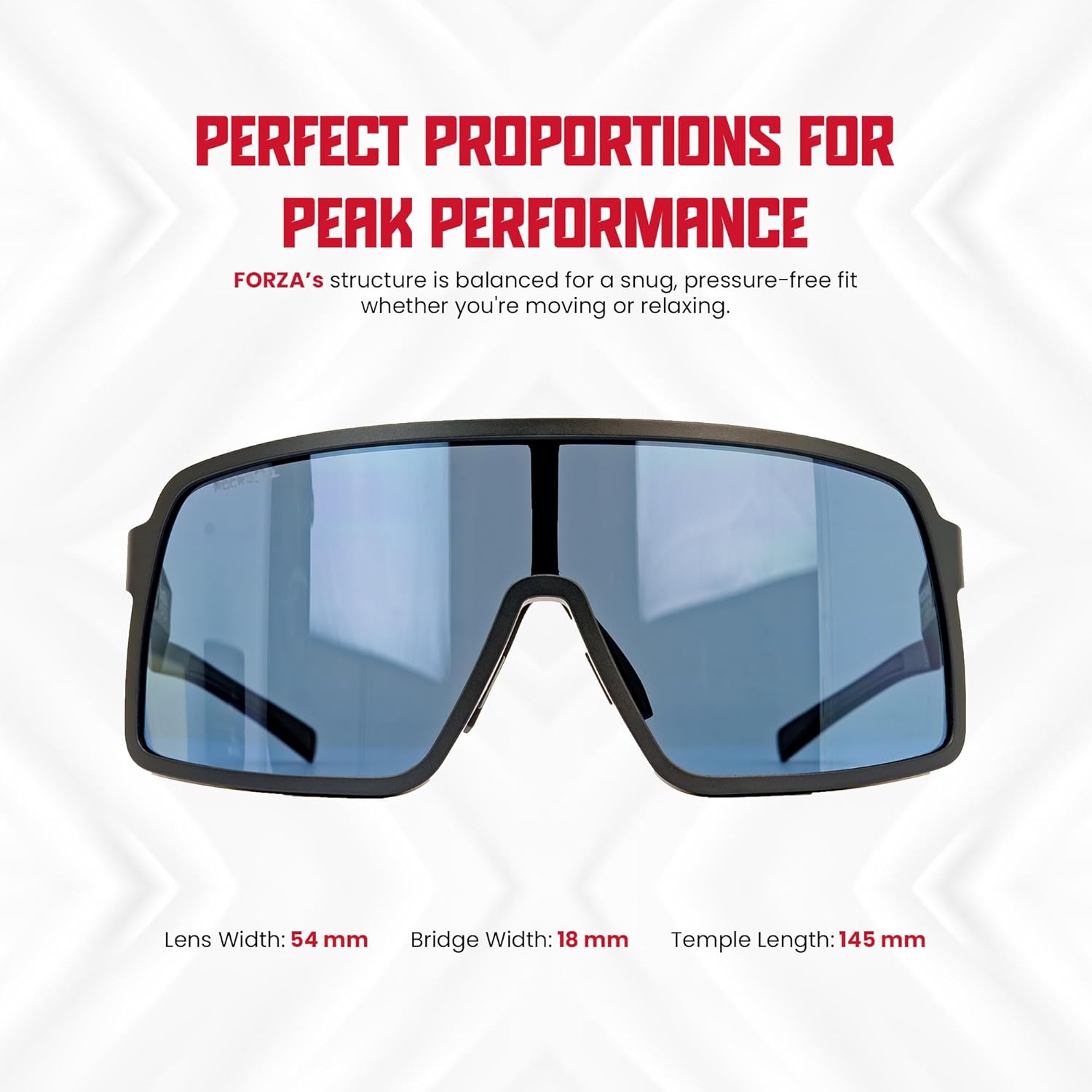 Rockwell FORZA- Anti-Reflective Mirrored Finished Oleophobic Coated, Scratch-Resistant, Lightweight, Durable
