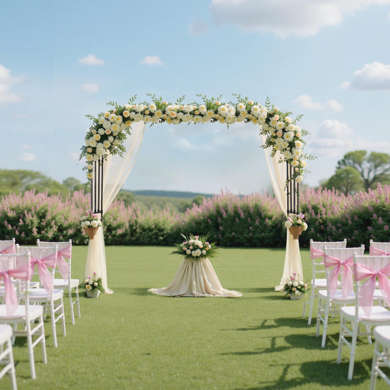 VEVOR Arco de Metal para Rosas 240 x 250 x 40 cm Arco para Rosas Trepadoras con Tubos de Acero Galvanizado Resistente para Exteriores Decorativo para Plantas Trepadoras para Jardín, Boda, Negro