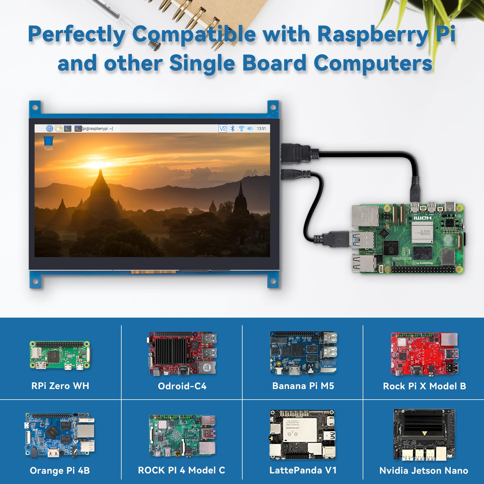 Amazon.com: SunFounder 7 Inch Touchscreen for Raspberry Pi 4