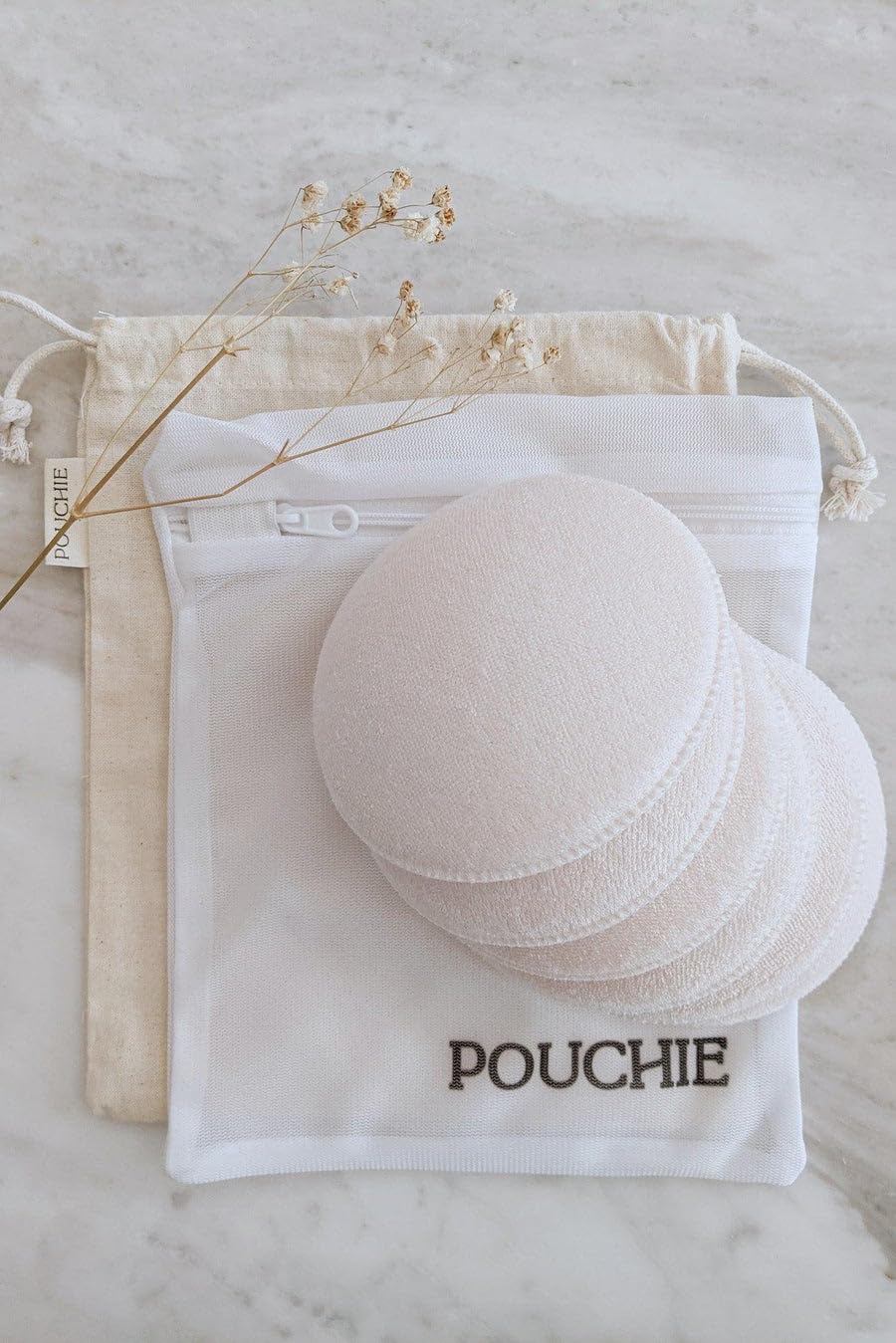 Tinkle Pouchie Washable Breast Pads for Feeding Mothers, Reusable Breastfeeding Nursing Pads, Leak Proof, High Absorbent Cotton Fabric, Maternity Bra Pads, Discreet Fit Nipple Pads, (Pack of 6, White)-image-38