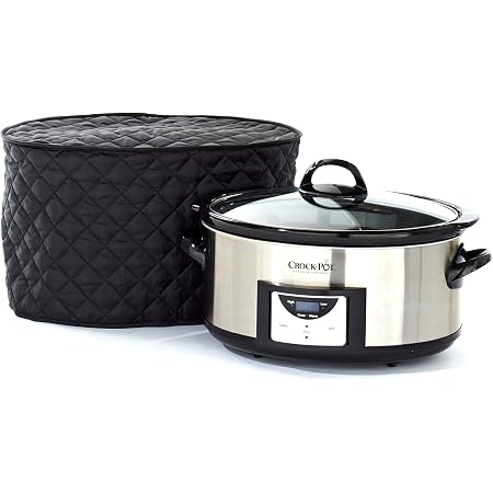 Oval Slow Cooker Dust Cover For 6-8 Quart Crock Pots – Washable Fabric Appliance Protector With Handle