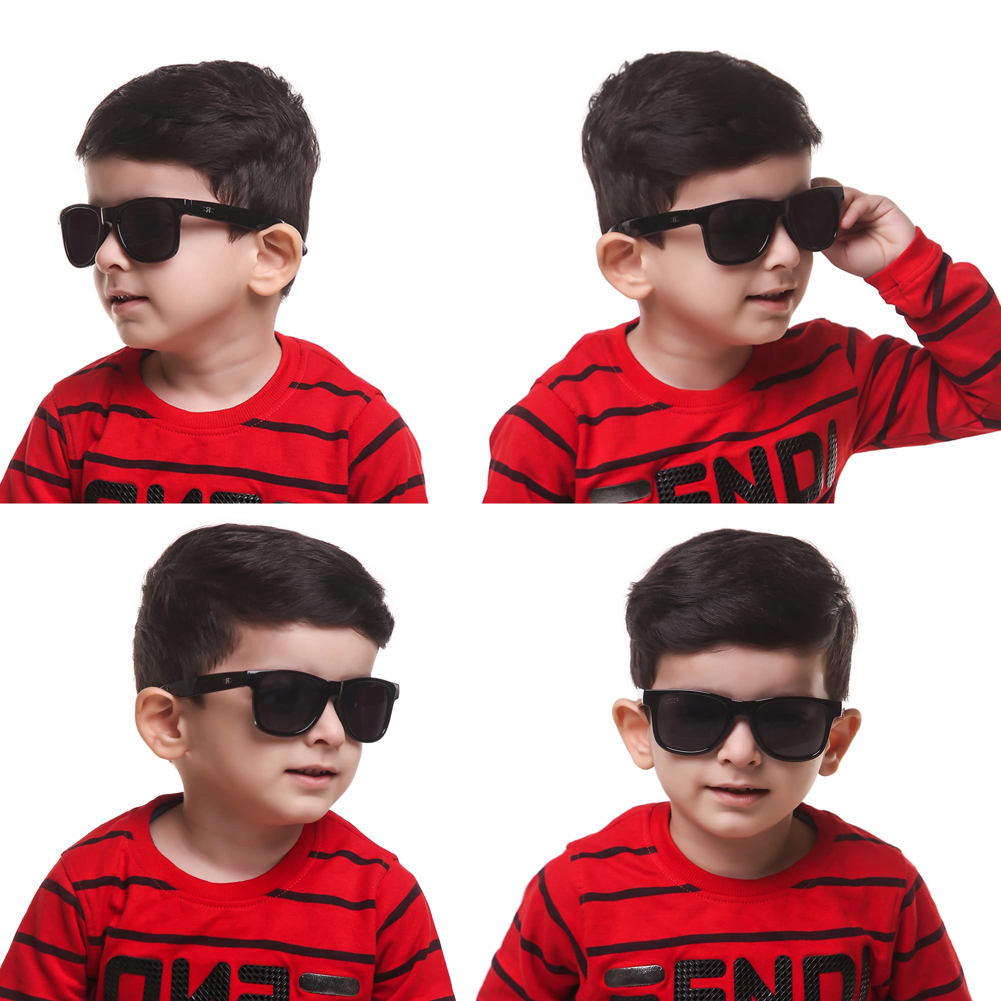 ROZIOR Kids Non-Polarized Sunglasses, Smoke Frame with Smoke Lens, Small Size – Black (Pack of 1) - Image 6 thumbnail