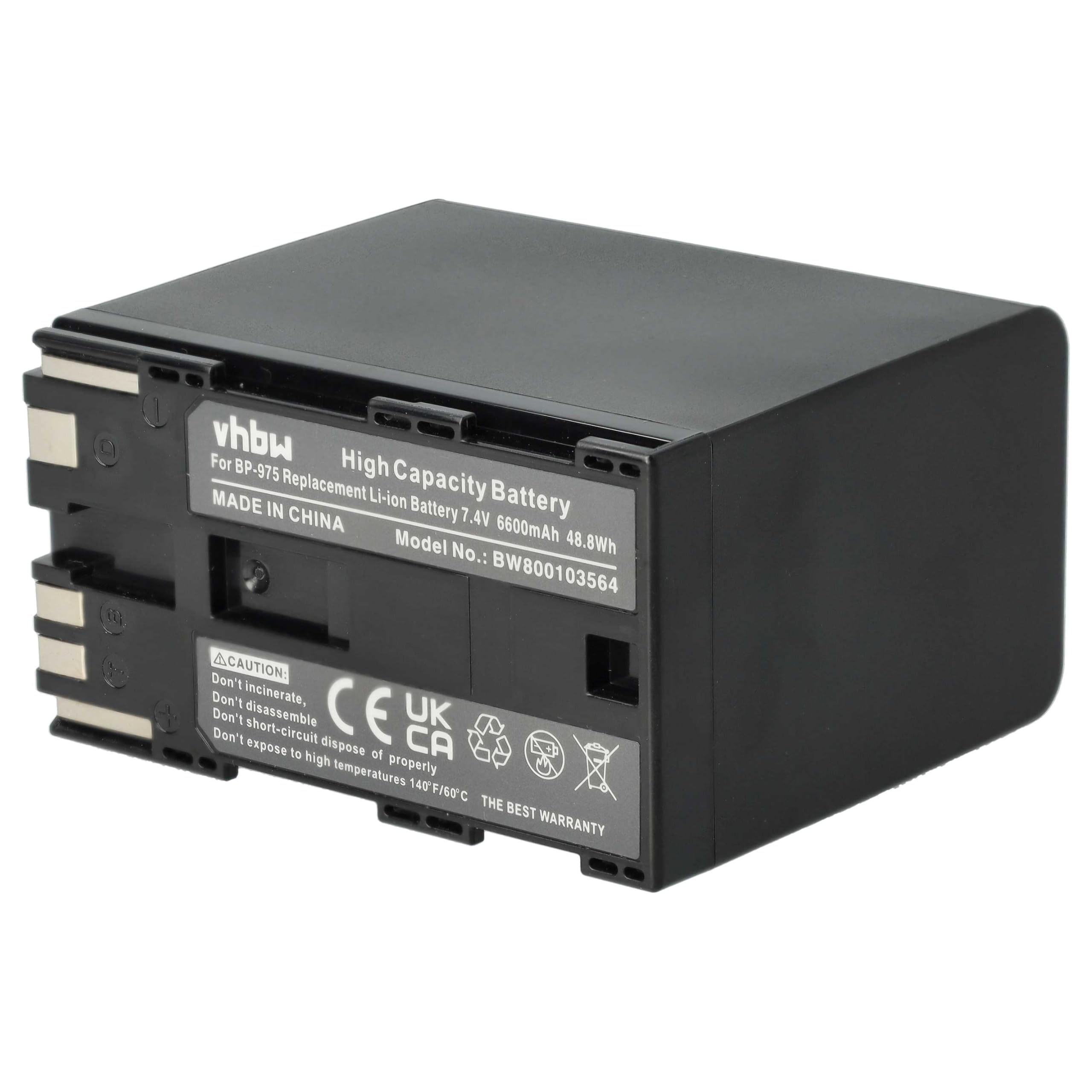 vhbw Batería reemplaza Canon BP-975, BP-955 para cámara de vídeo (6600 mAh, 7,4 V, Li-Ion)