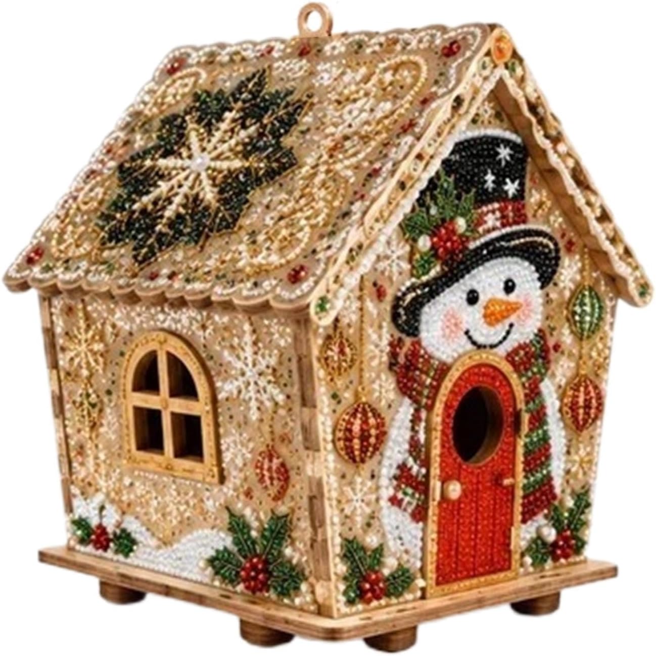 Pearl Art Kits for Adults Handmade Wooden House Rhinestones Ornament image 5