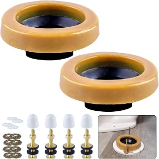 boeemi Wax Ring Toilet Kit,Includes Flanges and Bolts for reinstalling The Toilet,Fits 3-inch or 4-inch Waste Lines(2 PCS)
