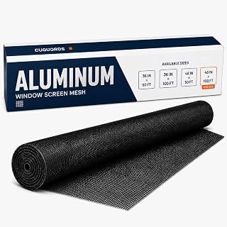 Black Aluminum Screen Door Mesh Roll 48x100 ft