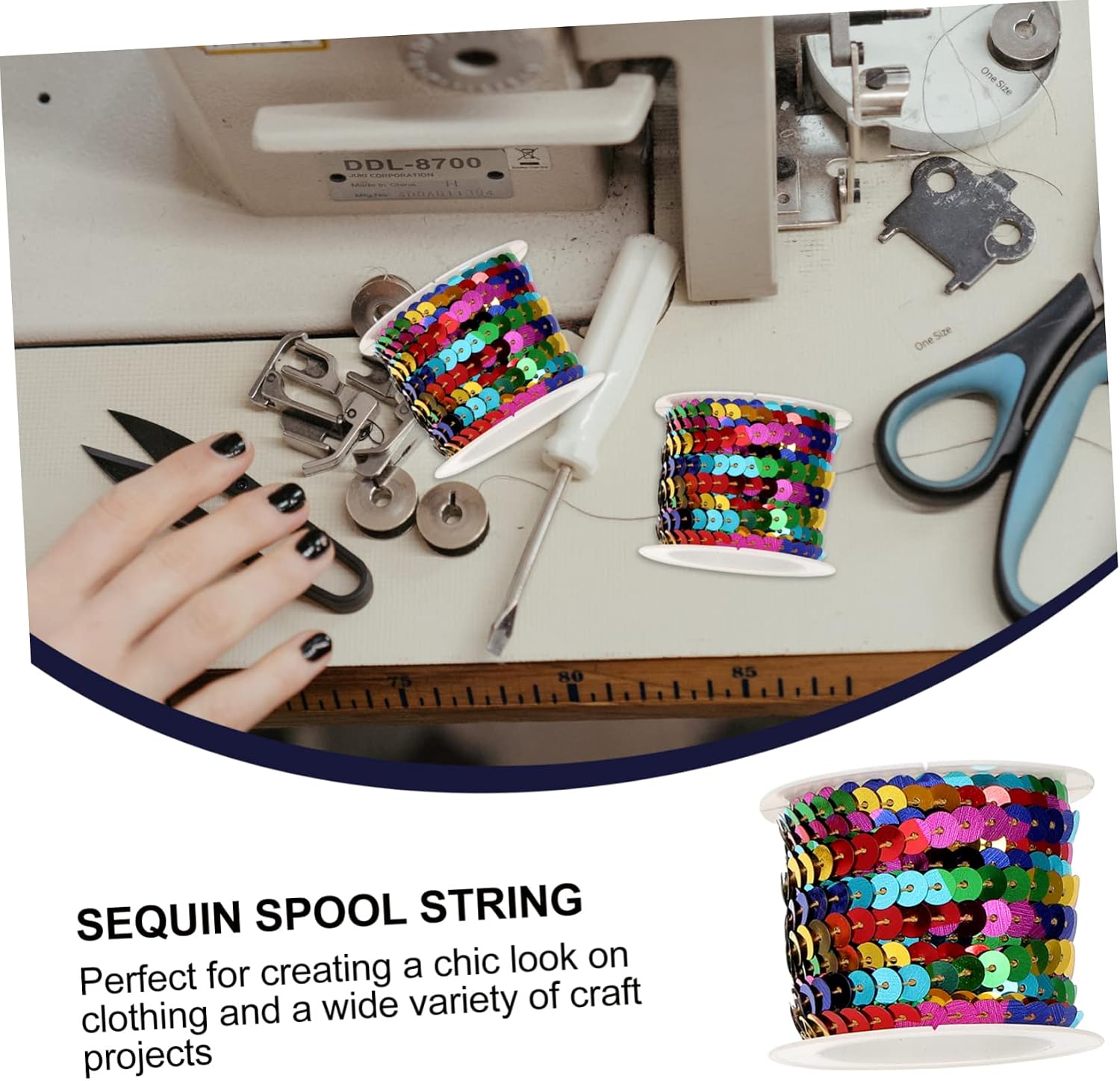 Gadpiparty 1set Sequin Strings for DIY Costumes Dress Embellishment Hair Accessories Durable Paillette Trim for Crafts and Party Decorations 5rolls