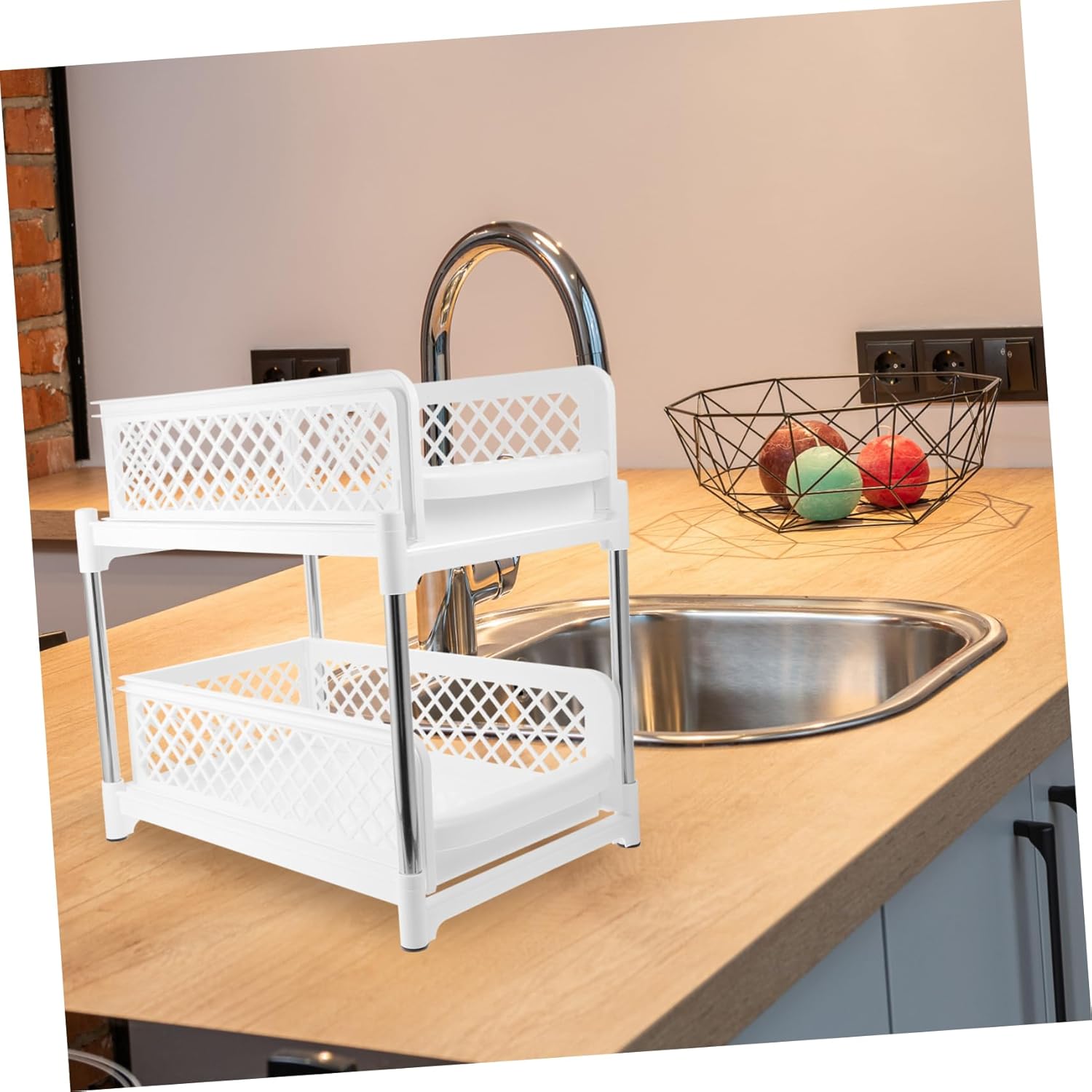 Under Sink Organizer Pull Out Storage Rack for Kitchen Bathroom and Countertop and Design for Efficient Organization of Toiletries