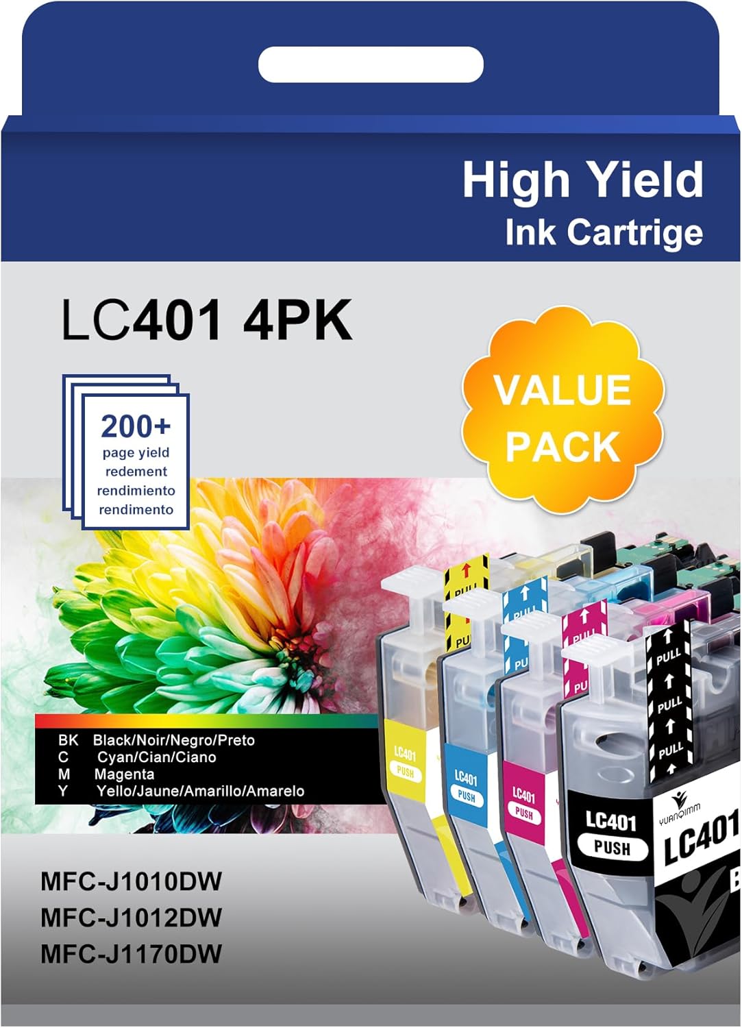 LC401 Ink Cartridges Remanufactured Replacement for Brother
