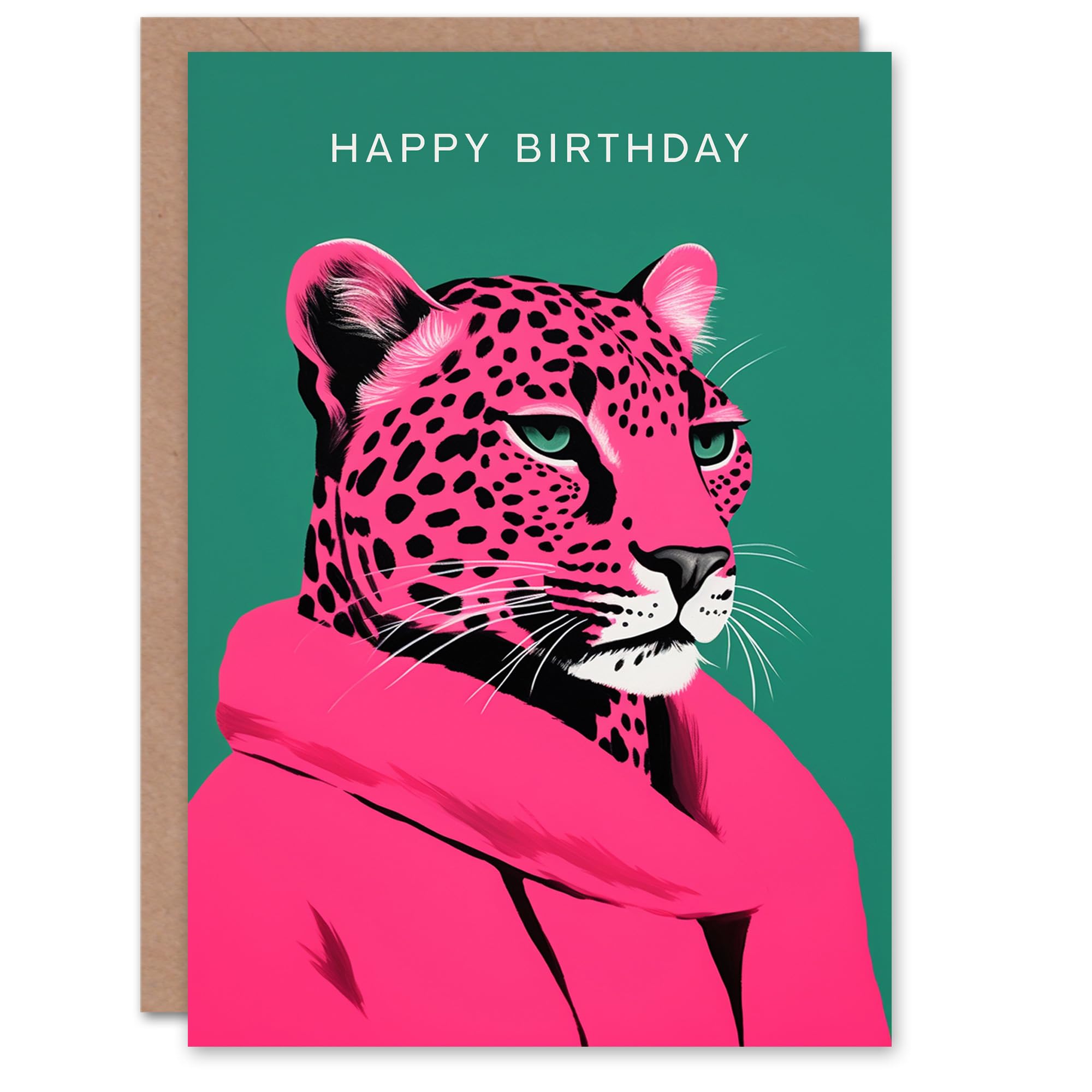 Artery8 Birthday Greeting Card Pink Leopard Fashion For Her