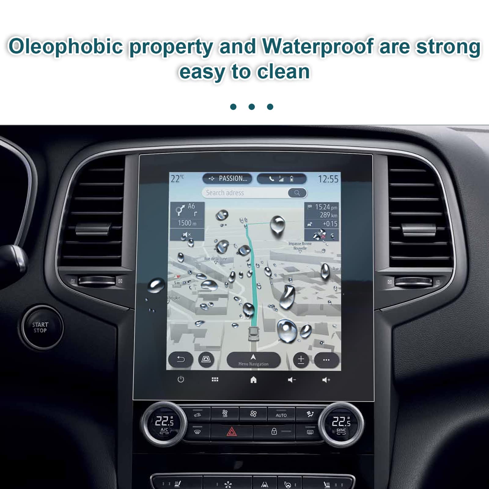 CDEFG Kompatibel mit Renault Megane 4 2020-2024 Navigation Schutzfolie 4H Kratzfest 9,3 Zoll Easy Link GPS Displayschutzfolie Navi Folie Megane IV RS 2024 Zubehör 2 Stück