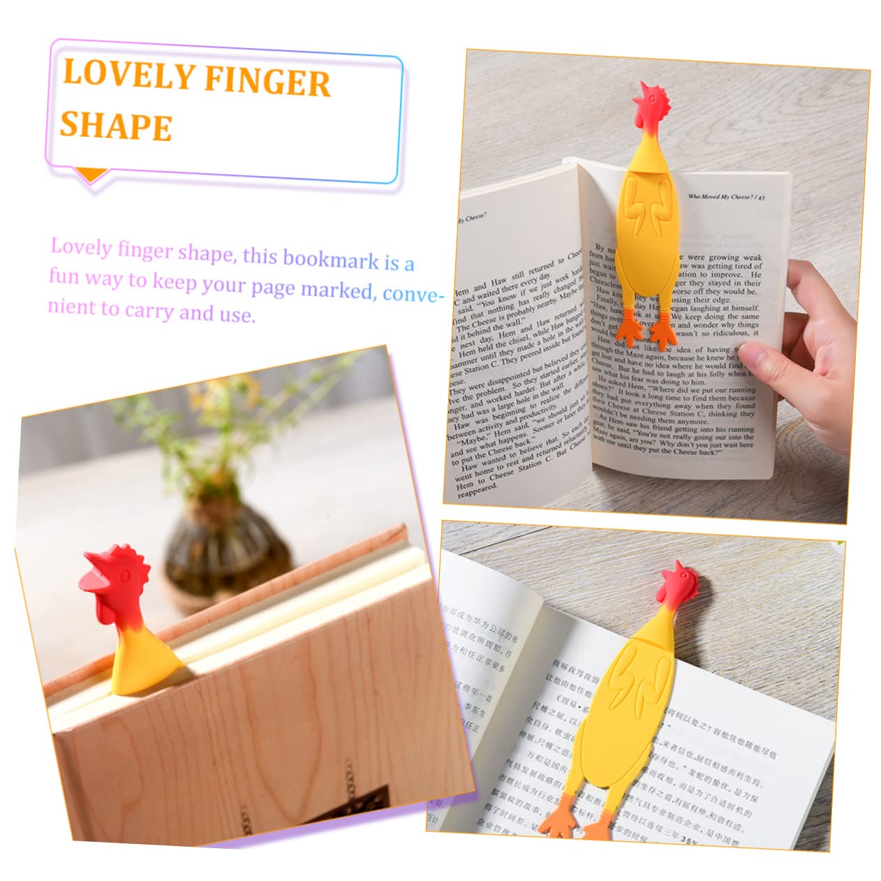 LALAFINA Lot De 5 Signets Animaux Fantaisie En Silicone Outils De Lecture Pour Étudiants Écrivains Garçons Et Filles Légers Et Compacts 2 Pièces X 5