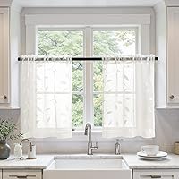 Vista 11 de MIULEE Cortinas texturizadas de lino semitraslúcidas con estampado rosa de 96 pulgadas de largo, juego de 2 paneles para dormitorio, sala de estar