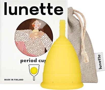 Lunette Menstrual Cup Reusable Period Cup - BPA-Free Medical-Grade Silicone - Up to 12-Hours Comfort - Tampon Alternative Reusable for 10 Years - Made in Finland Size 2 Yellow