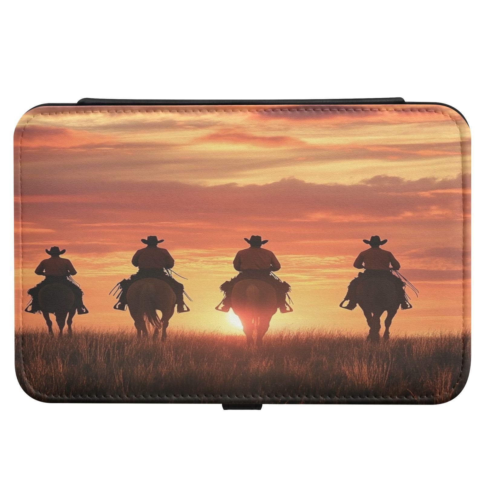 Haskirky Western Cowboy Jewelry Box Portable PU Leather Travel Jewelry Organize for Women Jewelry Storage Display Holder for Ring, Necklace, Earring