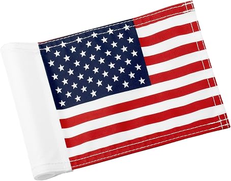 KINGTOP USA Golf Flag 8x6 Inch Premium Dual-Layer 420D Nylon, Double Sided American Pattern Printing, Tube Inserted Mini Practice Putting Green Flags for Yard, 1-Pack
