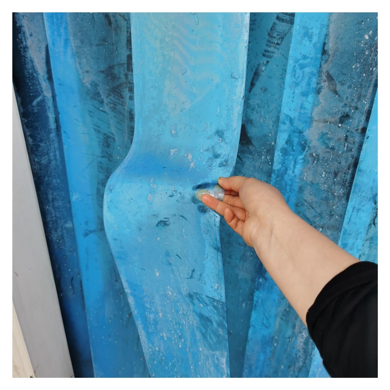 Fbhappiness Blue/Light Pvc Strip Door Curtain For Walk-In Cooler Or Freezer, Commercial Strip Door Curtain Clear Waterproof Heavy Duty Vinyl Door Strips, Partition Door Curtain Panel(150X240cm/59.1X94.5in)