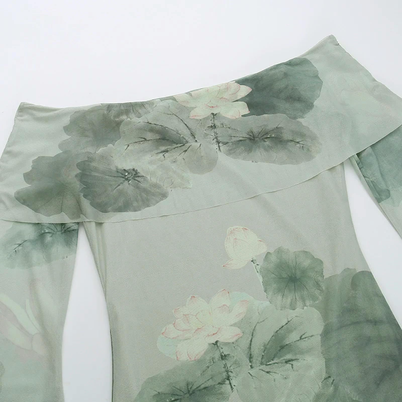 Vestiti Eleganti da Donna con Stampa Tie-Dye in Rete, per Serate, Feste, Abbigliamento Quotidiano-Verde-L