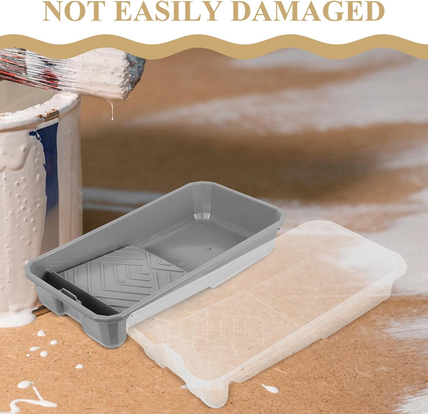 4-inch Paint Roller Tray Liner Set Plastic Paint Drip Tray and 2 Disposable 4-inch Liners Reusable Painting Tools for Wall Painting and DIY Tasks