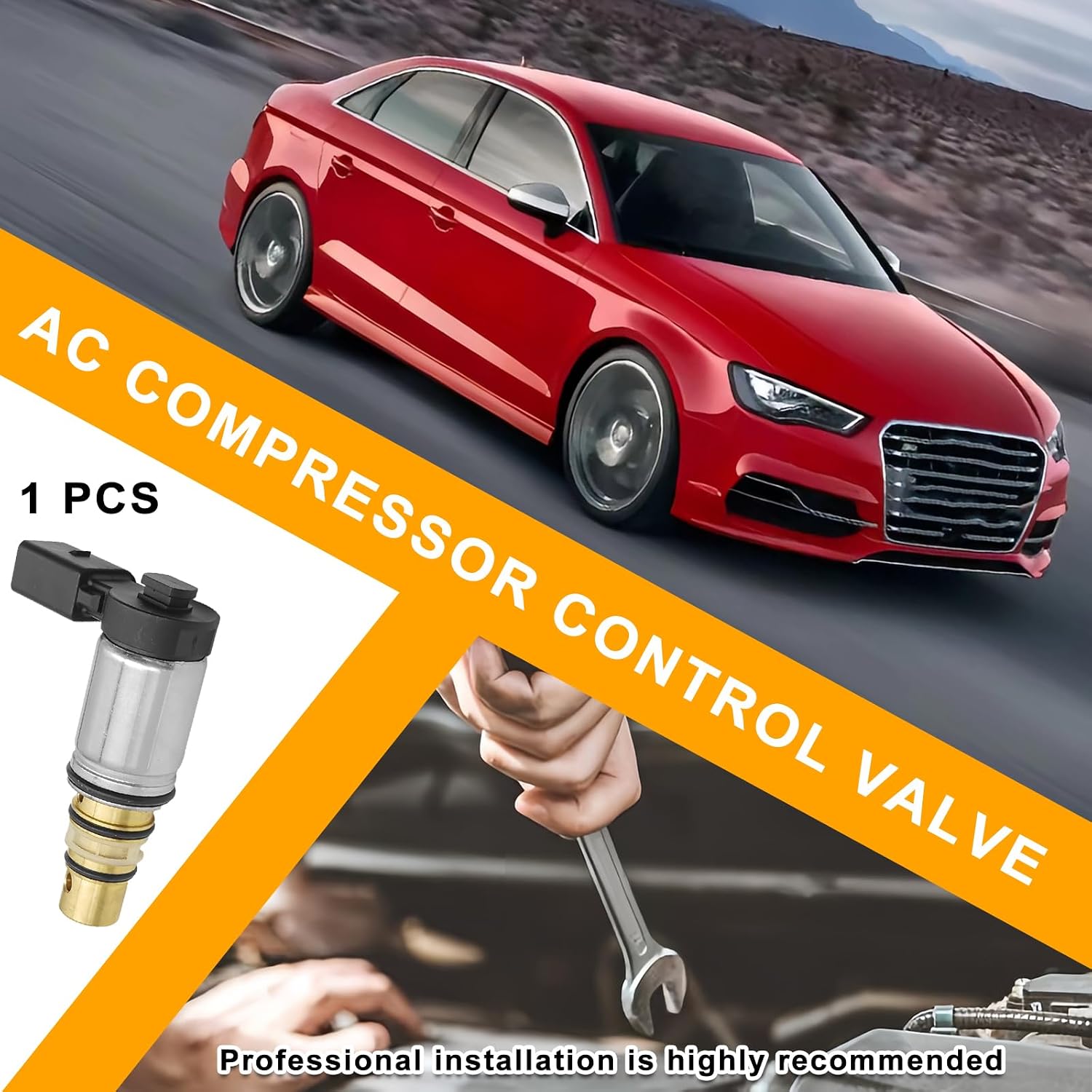 AC Compressor Control Solenoid Valve, Compatible with Audi, VW, Jetta, Golf, Tiguan, Passat, Jetta TDI GTI A3, Sanden PXE16, PXE14, 1K0820803E