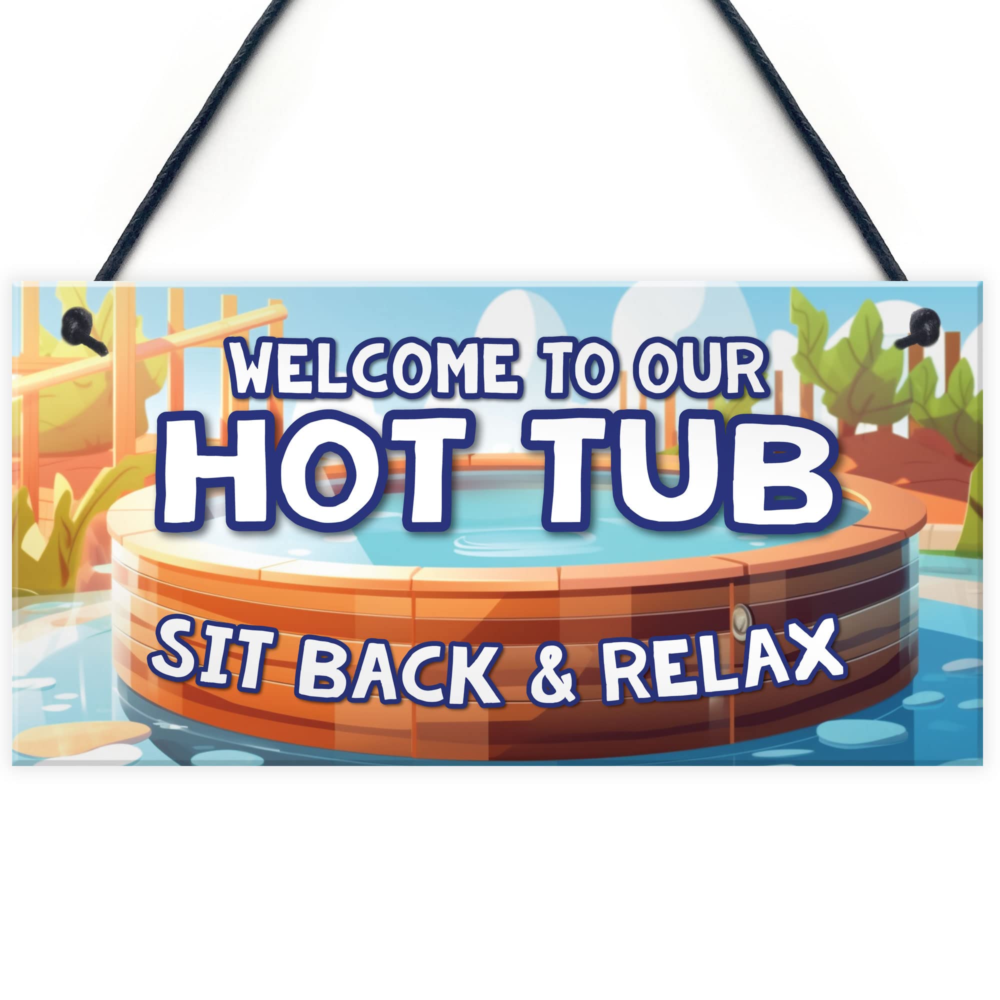 Red Ocean Hot Tub Sign Hanging Wall Plaque Hot Tub Signs And Plaques Shed Summerhouse Sign Home Decor Garden Signs from B&Q