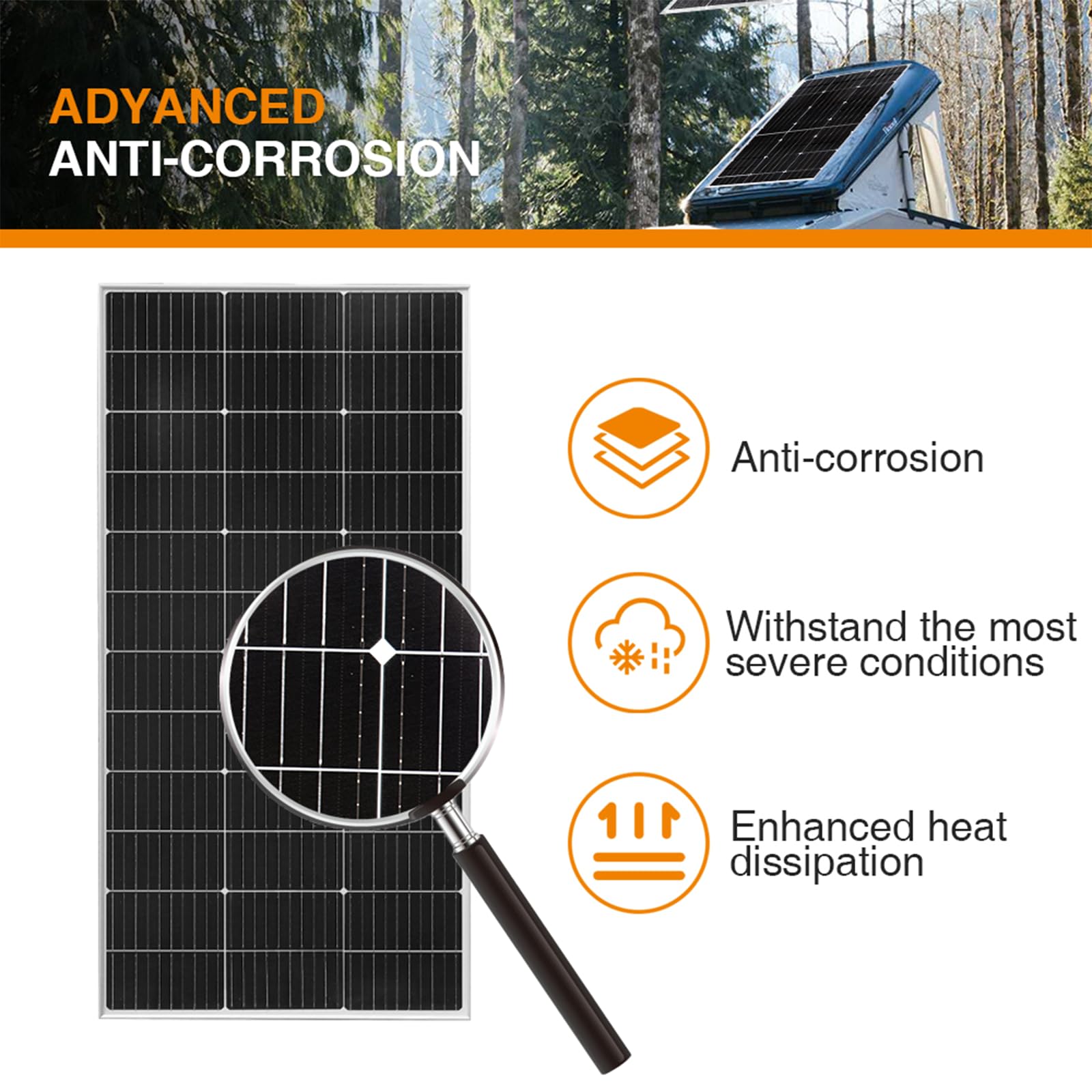 XINPUGUANG Kit Panneau Solaire 240W：2 Panneaux Solaires Monocristallin 120W 12V + Régulateur de charge 30A + câble de 3m + pinces de fixation Z pour camping-car, caravane, maison