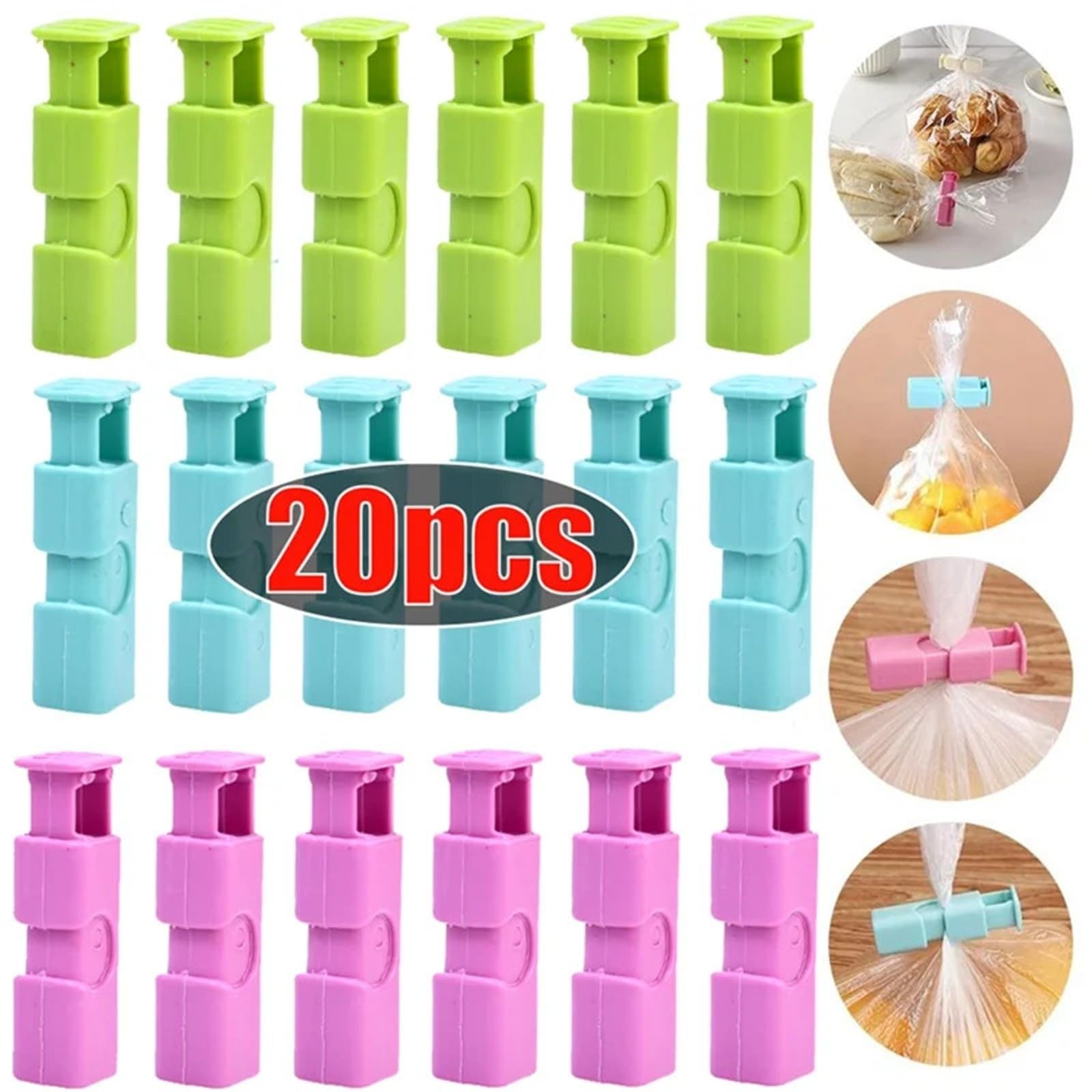 Essensverpackung Clips 20/5 Stück Lebensmittel-Verschlussklammern