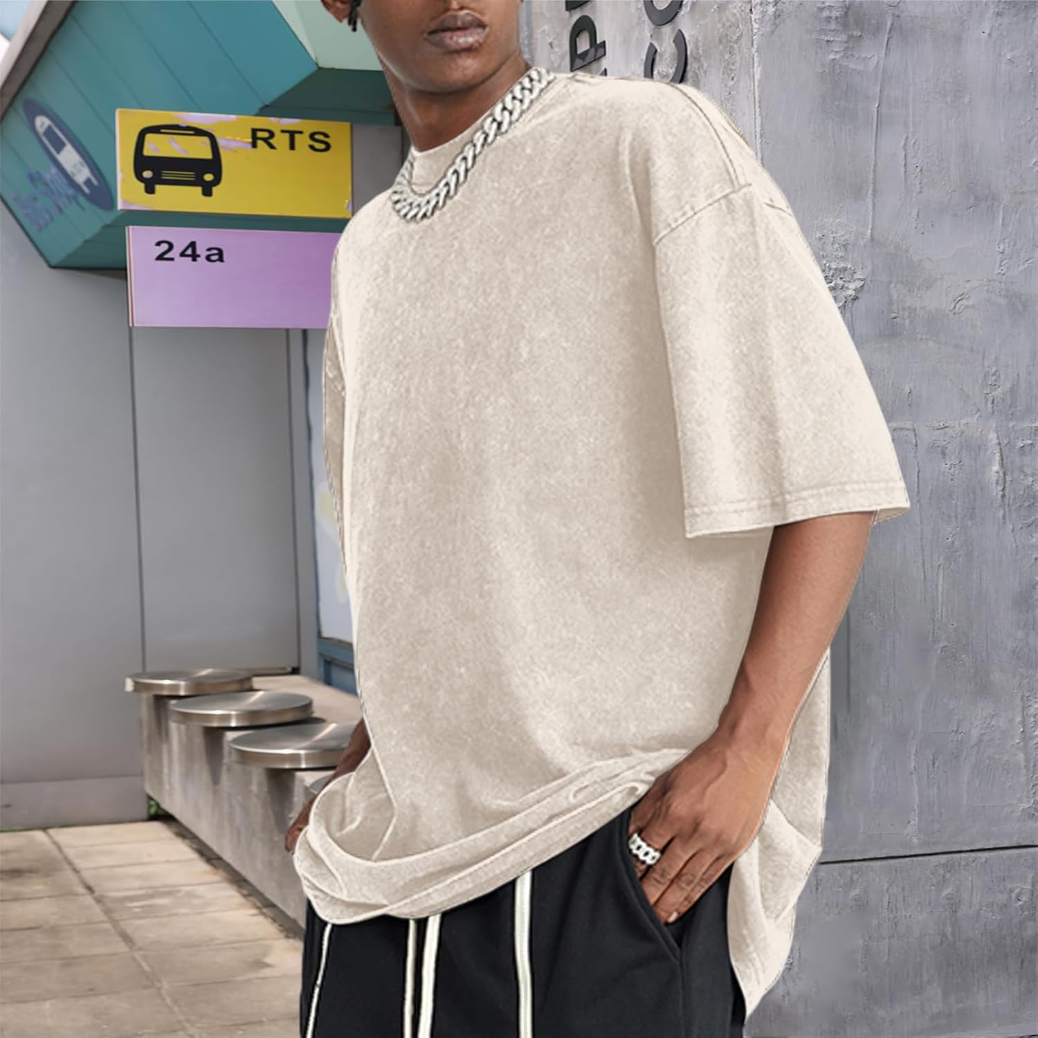 Urban Classics Camiseta De Manga Curta Heavy Oversized Acid Wash Azul| Dressinn T-shirts