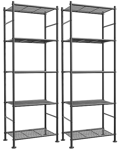 Sakugi Storage Shelves - Set of 2, 5-Tier Metal Shelf