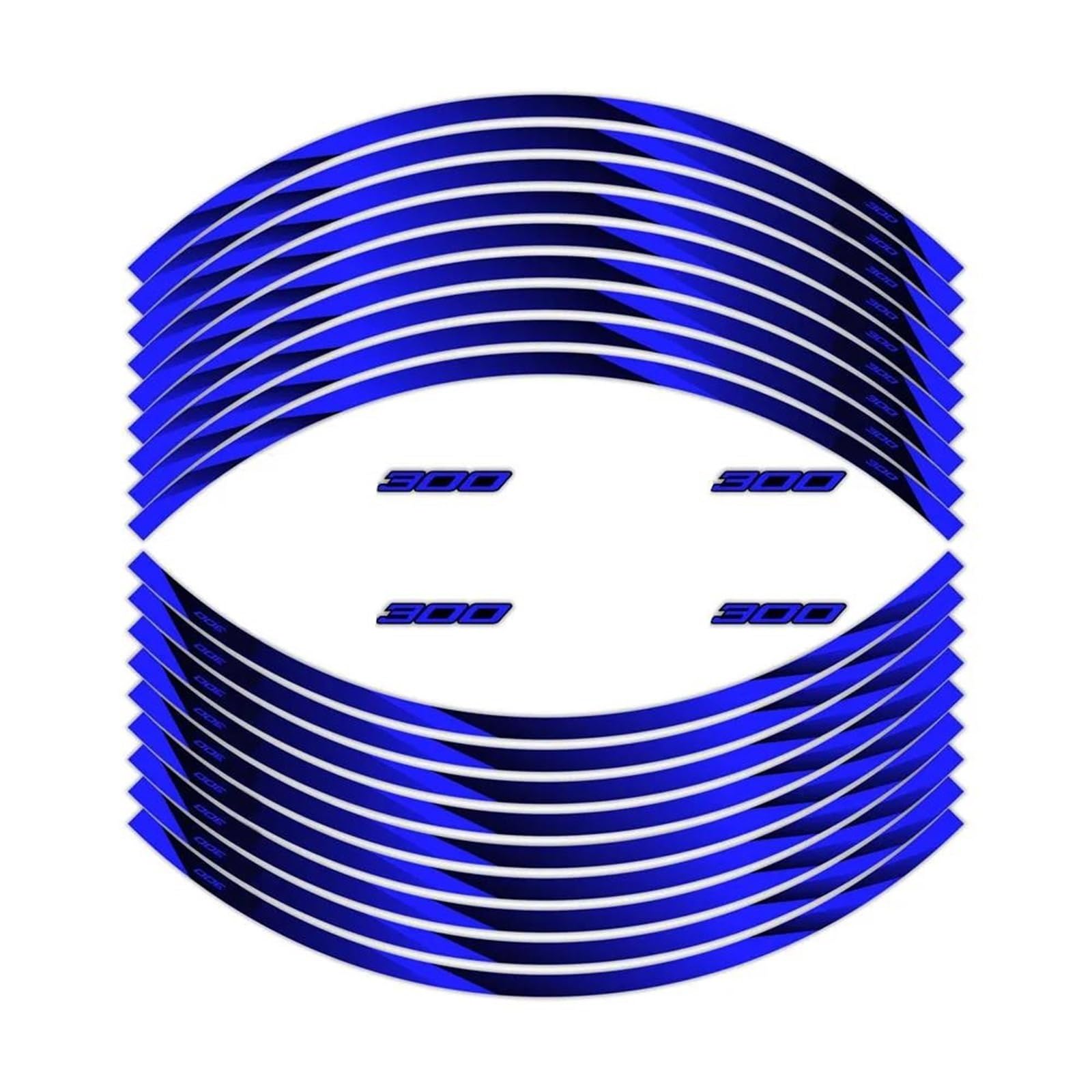 Stickers Motorcycle Stickers Reflective Decorative Wheel Rim for Kawasaki for Ninja 300 EX300 400 EX400(Style 10)