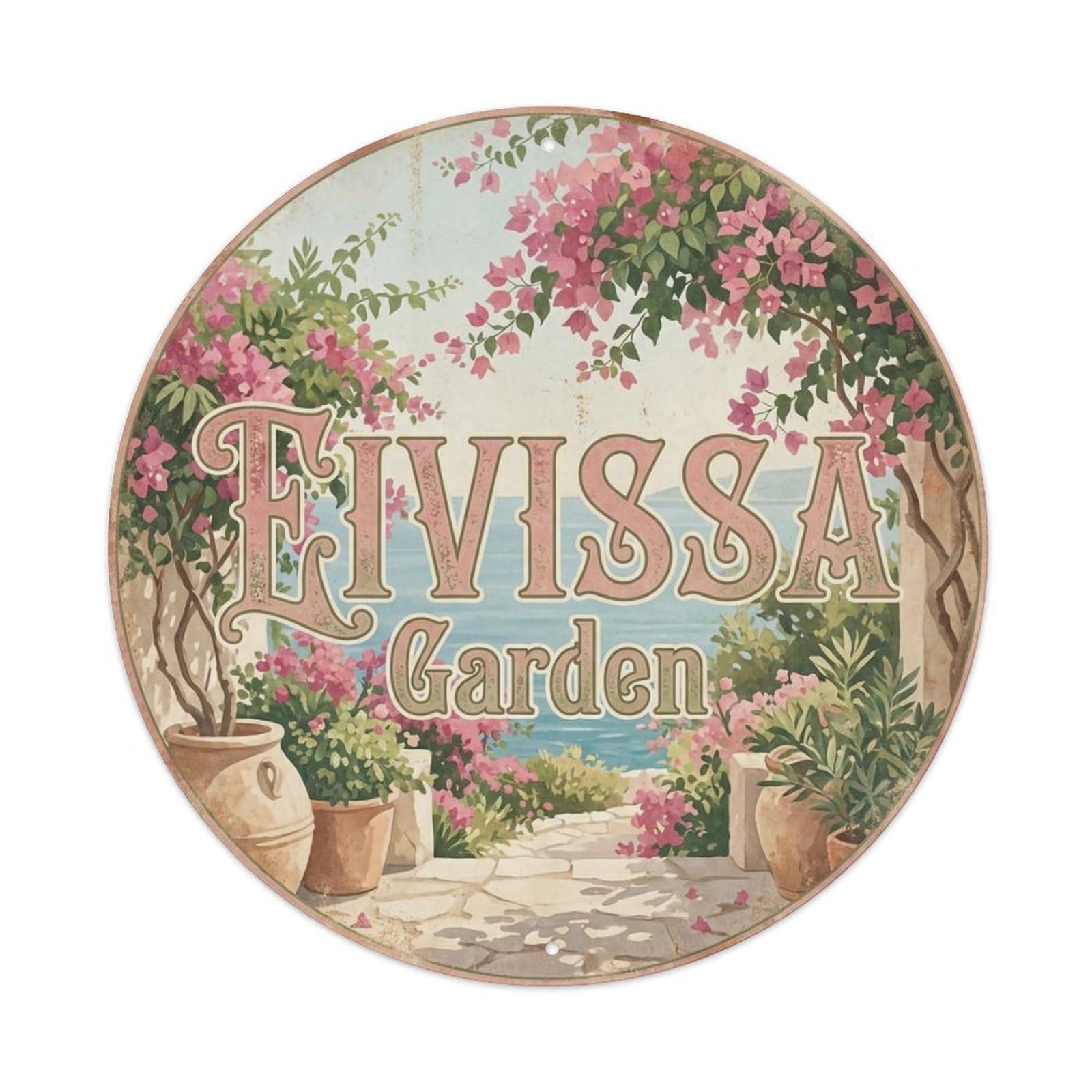 Vintage Travel Ibiza Spain Bloom Metal Tin Sign