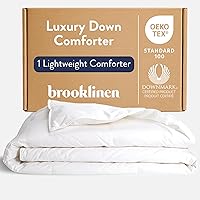 Vista 1 de Brooklinen Edredón de plumón ligero de lujo, relleno de edredón de plumón de pato canadiense 100% natural, potencia de relleno de 650, carcasa 100%