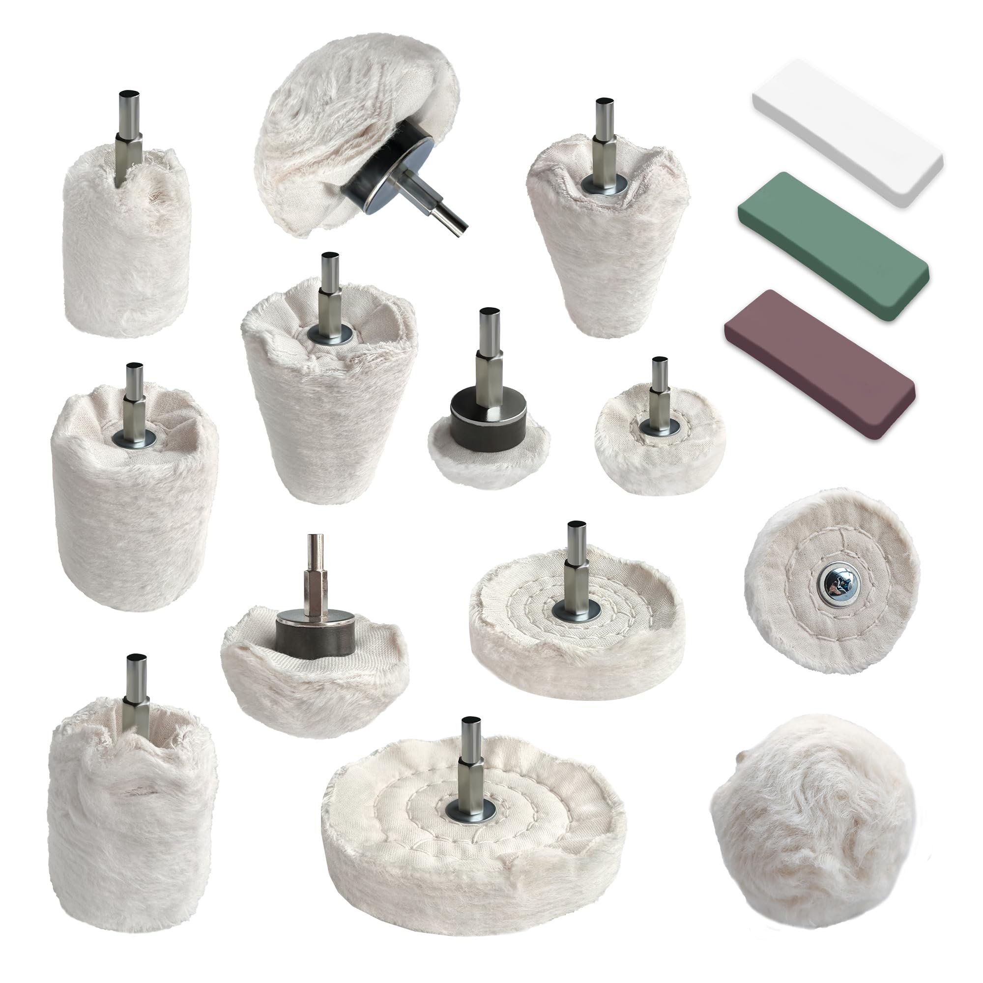 Buffing Wheels Kit - 9pcs for Drill Polishing -7 Buffing Wheels Kit - 9pcs for Drill Polishing -7