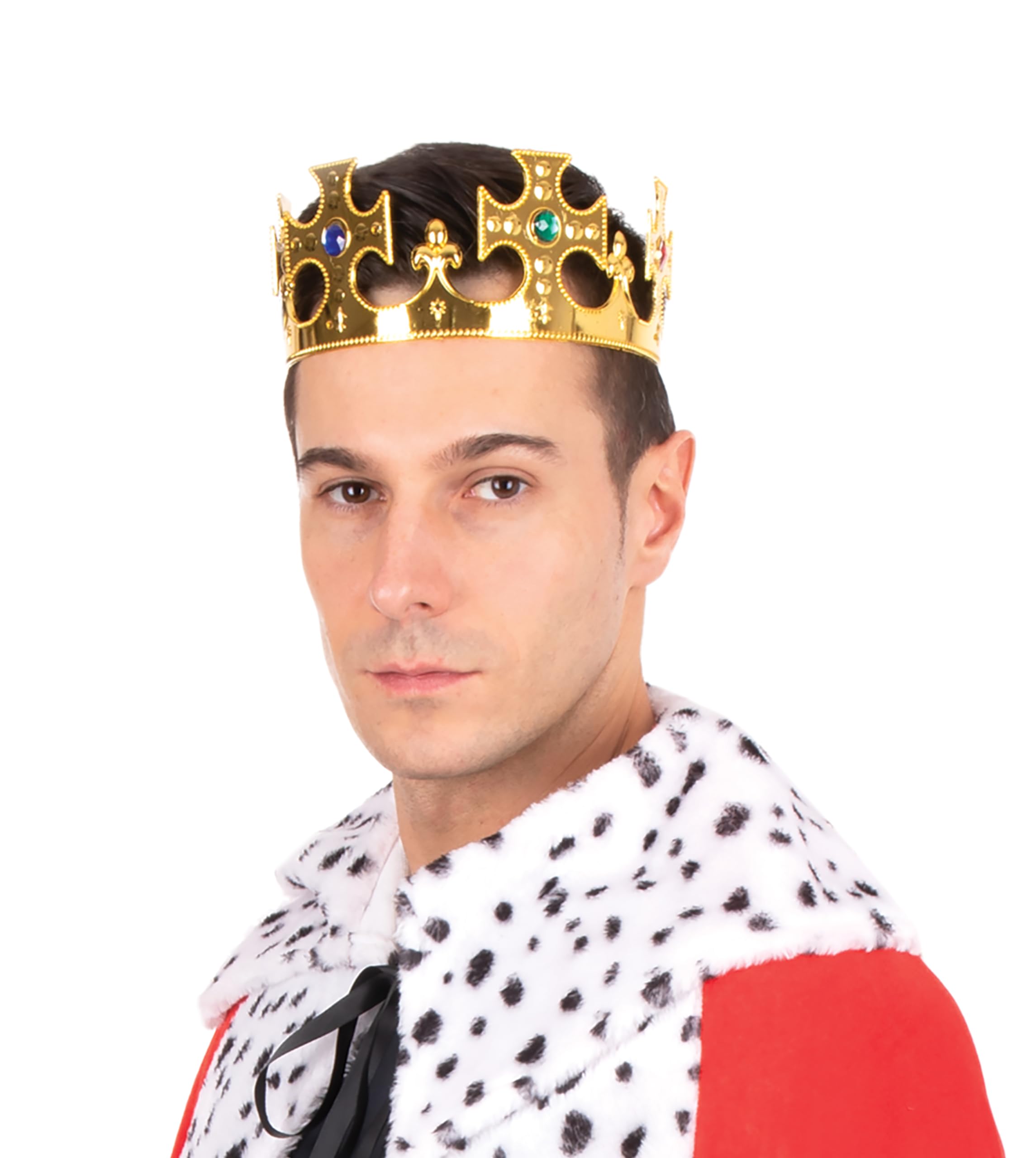 P'tit Clown 17160 King Crown Gold and Coloured Stones, Multicolored, 59 x 8