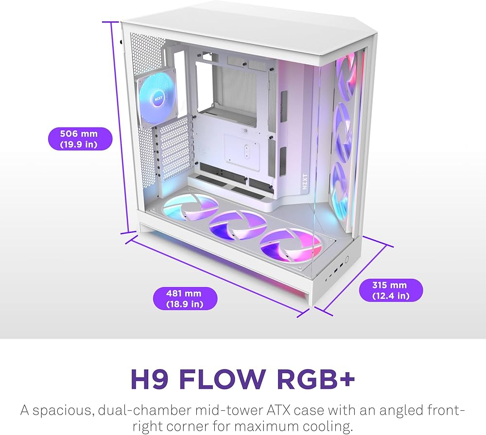 Amazon | NZXT H9 Flow RGB+ (2025) デュアルチャンバー RGBファン