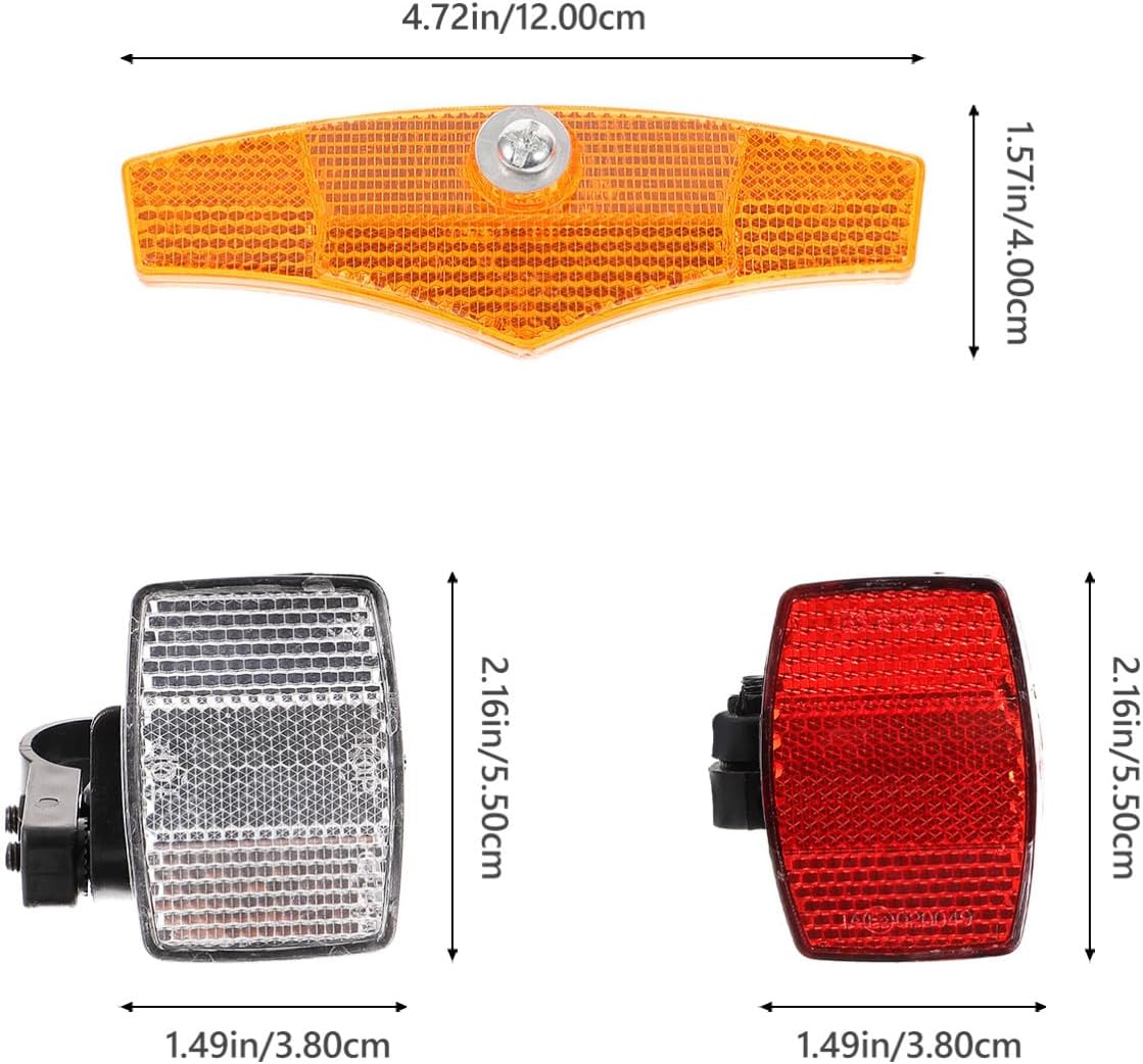 2sets Reflective Rear Bike Mirror Cycling Light Reflectors for Night Riding Bike Decorations Safety