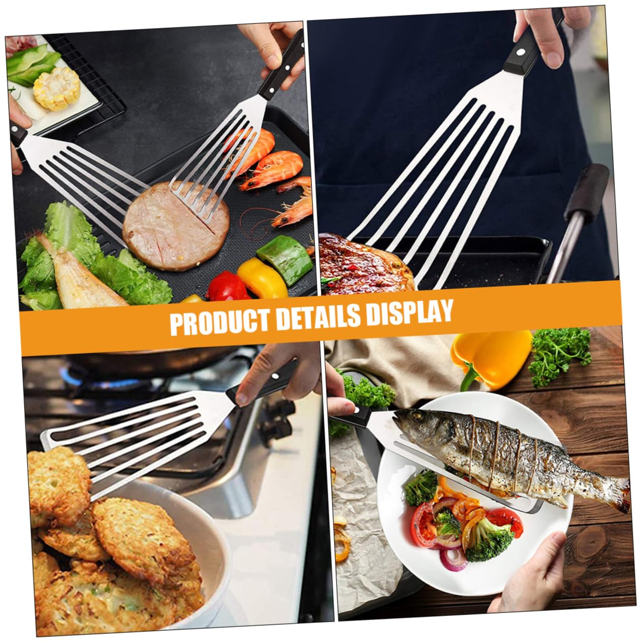 HANABASS 10 Pezzi Spatola Per Pesce Fritto Fornitura Da Cucina Pala Per Friggere Il Cibo Accessorio Da Cucina Strumento Di Cottura Della Cucina Utensile Da Cucina Conveniente Pala Per Wok