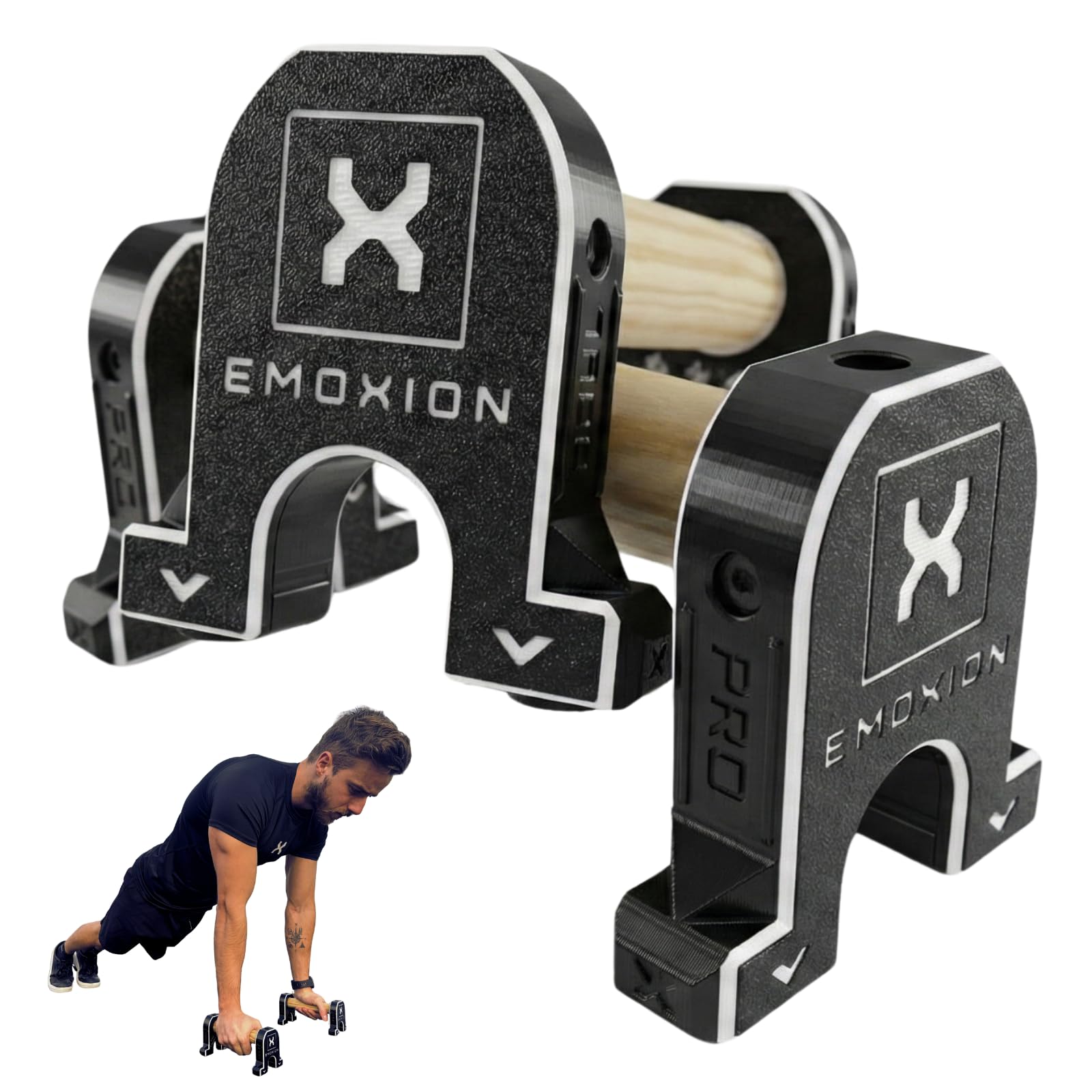 EMOXION® - Paralelas Calistenia, Barras Paralelas Calistenia, Barras Paralelas de Madera, soporte Flexiones, Pushup, para Gimnasia Fitness, para Interior Exterior, Calisthenics Parallettes & Crossfit