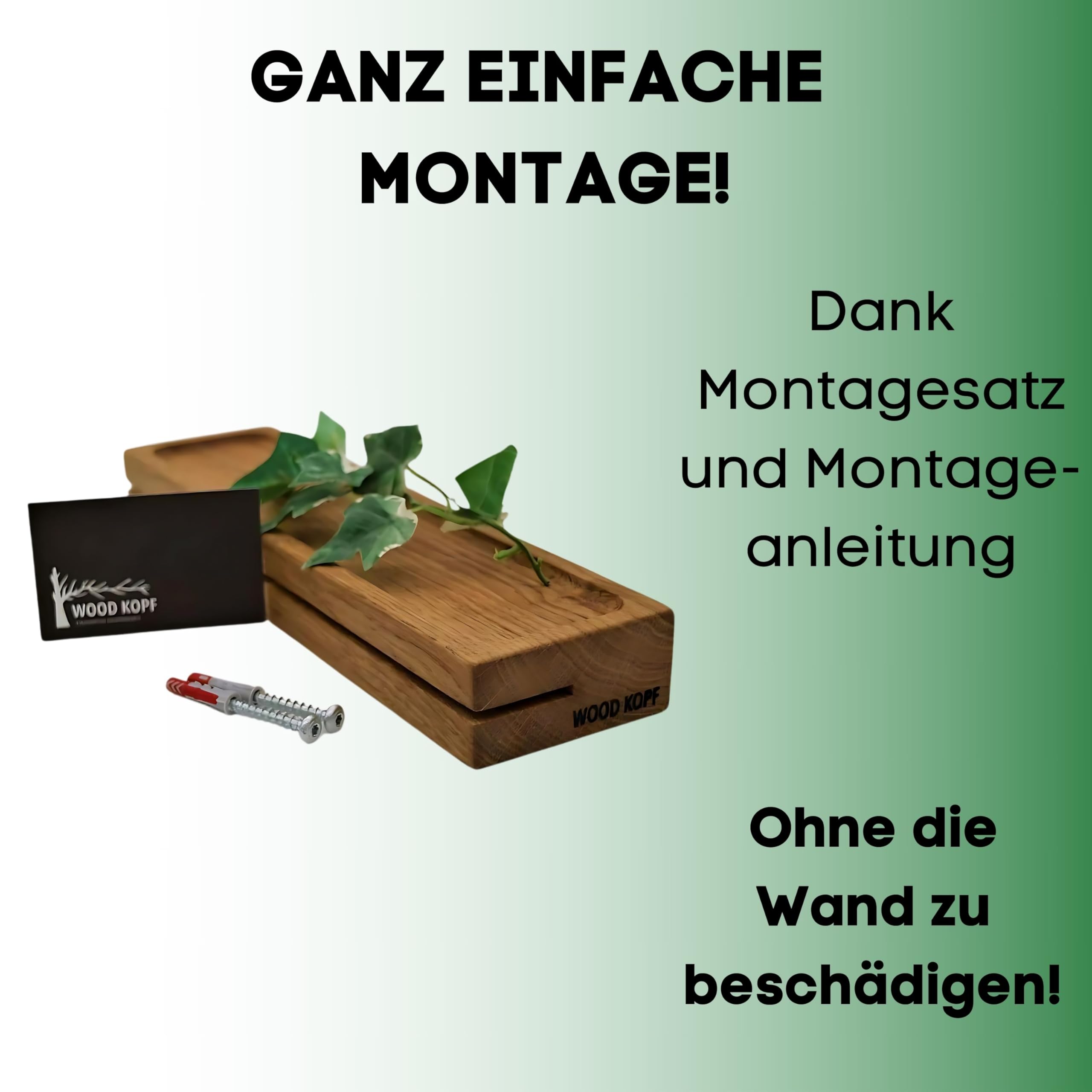 Woodkopf® - Eichenholz Schlüsselbrett - Schlüsselablage Magnetisch - praktische Schlüsselwand mit Ablage - Schlüssel Organizer - Minimalistische Schlüsselleiste - Design Schlüsselhalterung