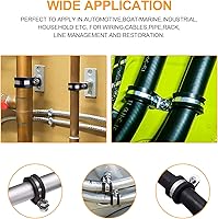 Vista 5 de Kit surtido de abrazaderas de cable, 50 abrazaderas aisladas con cojín de goma. Abrazadera de tubo de acero inoxidable