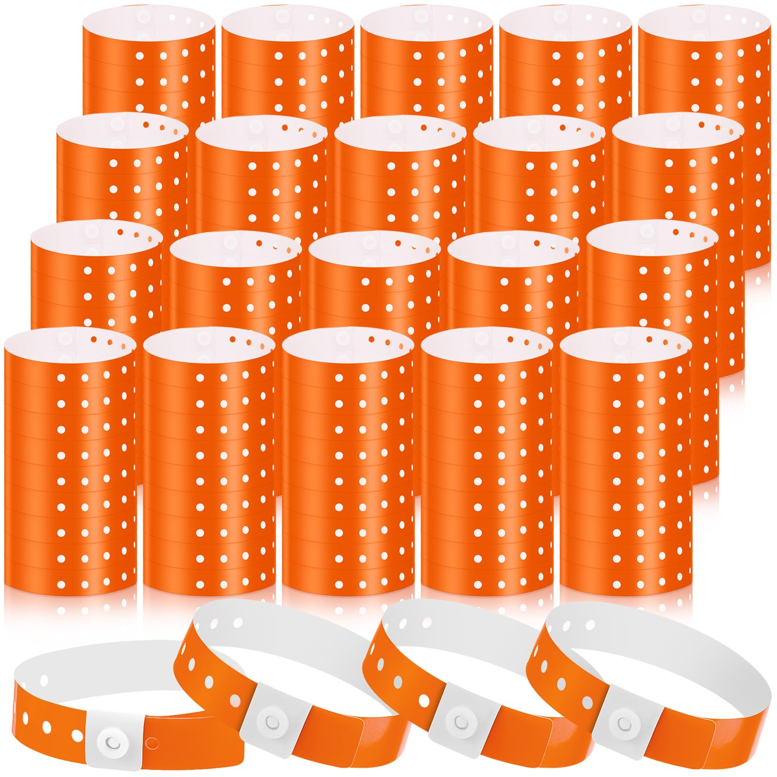 Henoyso 600 Pcs Plastic Wristbands for Events Vinyl,Orange