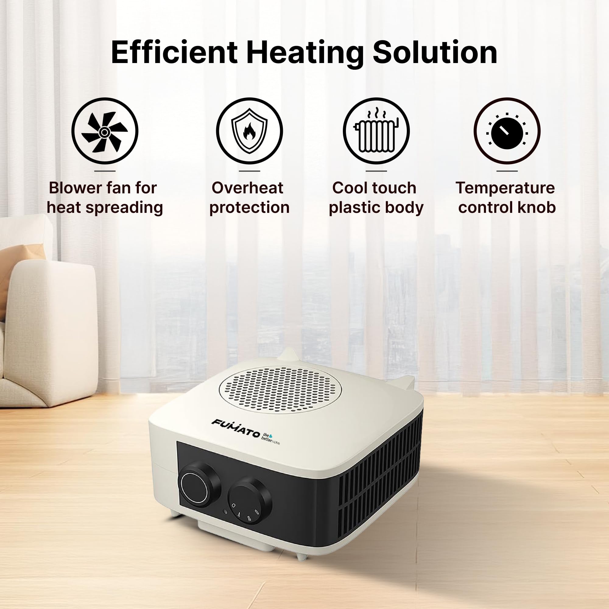 Better Home Fumato 2000W Room Heater - Portable & Safe -3 Better Home Fumato 2000W Room Heater - Portable & Safe -3